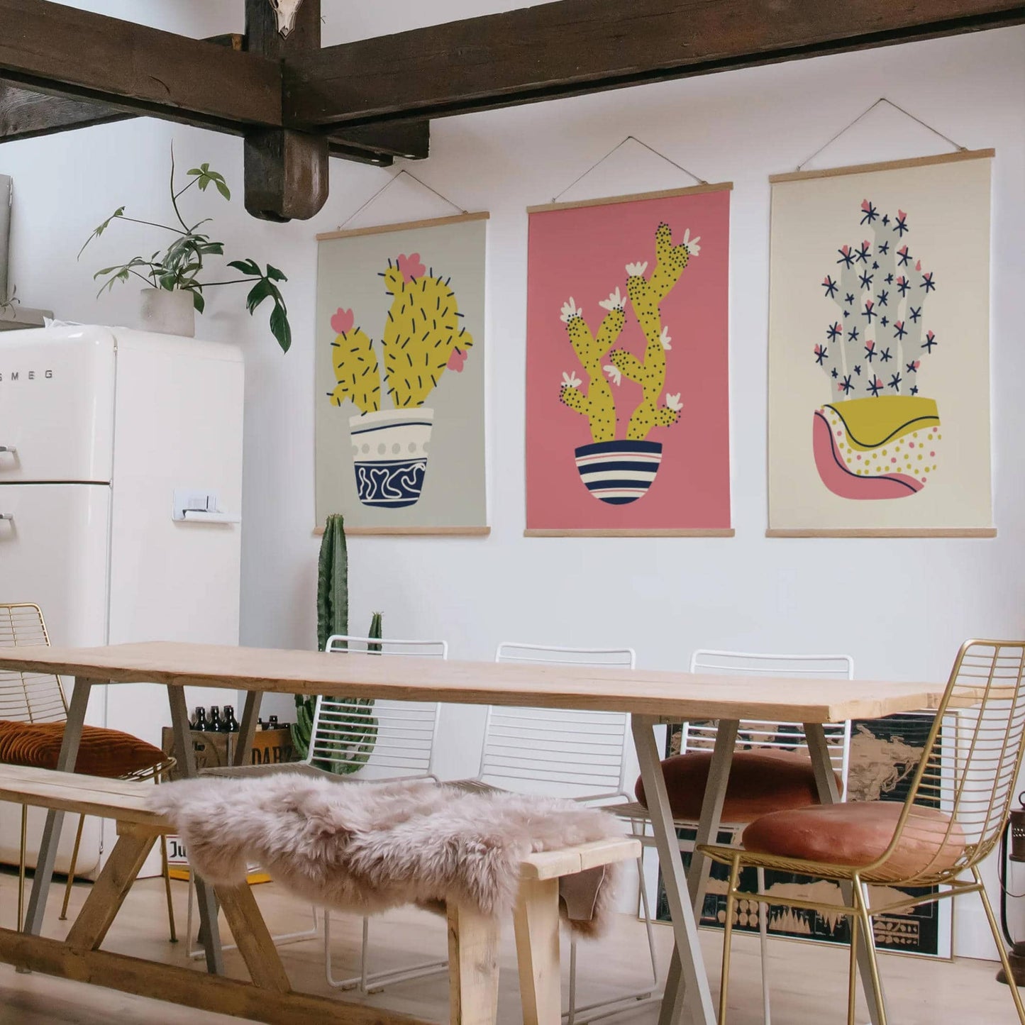 Set of 3 Boho Cactus Posters - HypeSheriff