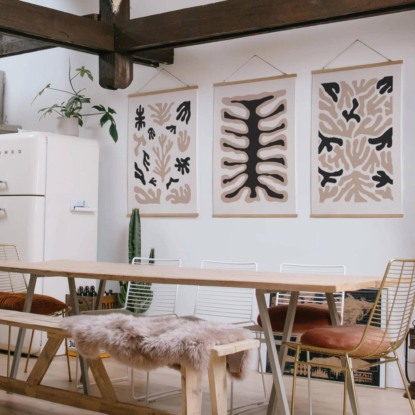 Set of 3 Botanical Shapes Posters - HypeSheriff