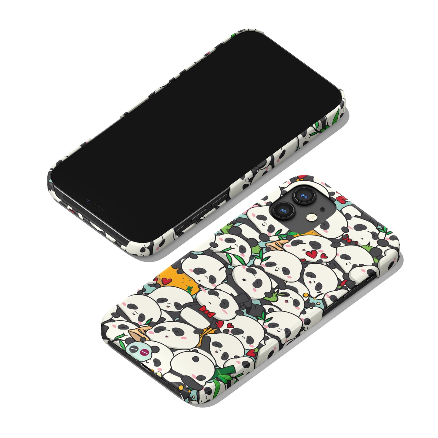 Cute Funny Pandas iPhone Case - HypeSheriff