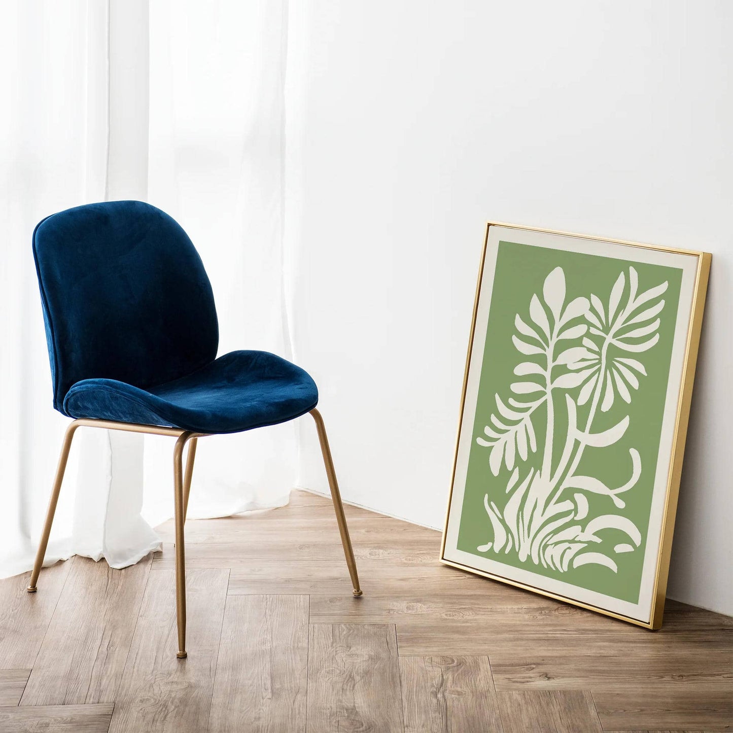 Green Botanical Shapes Art Print - HypeSheriff