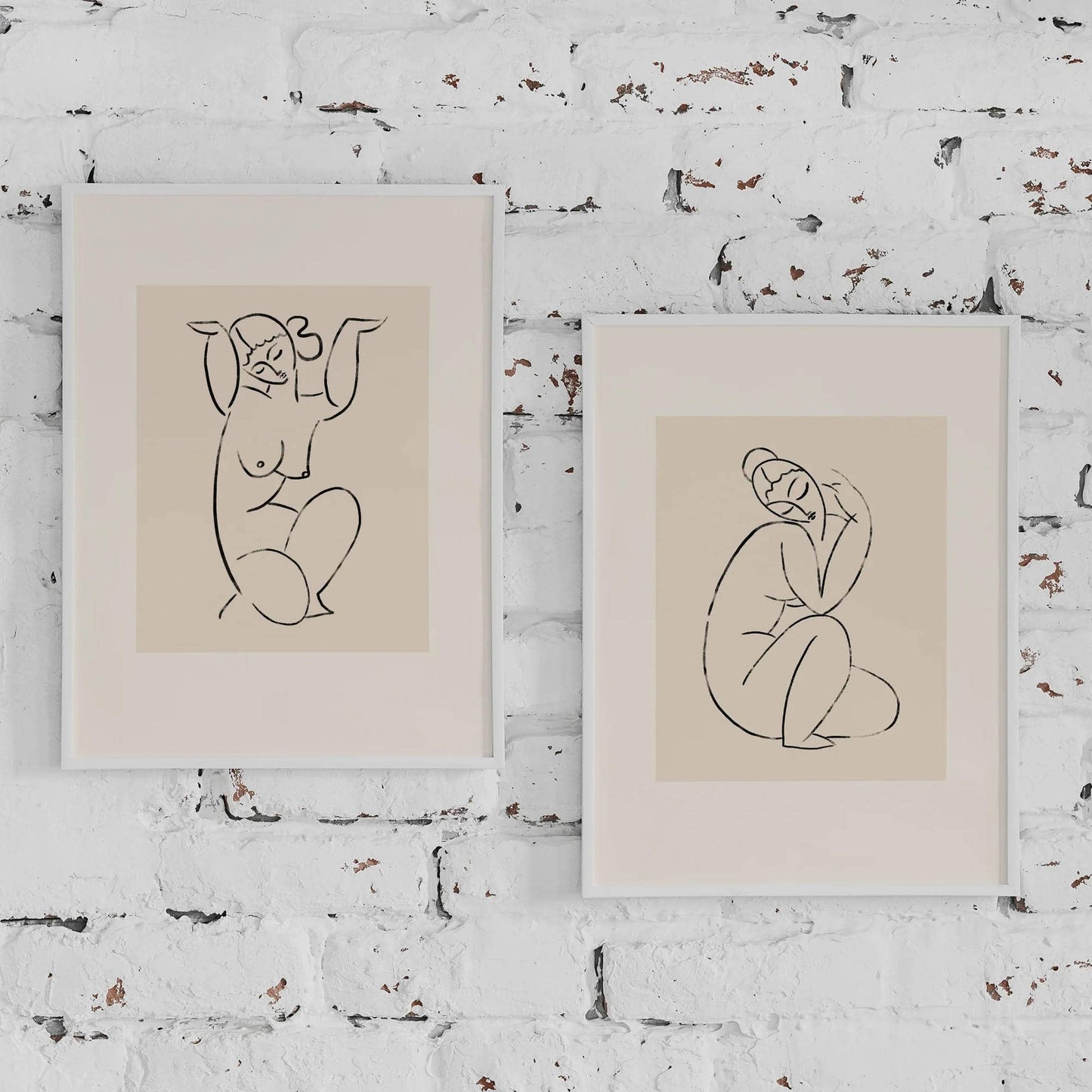 Set of 2 Line Art Women Prints - HypeSheriff