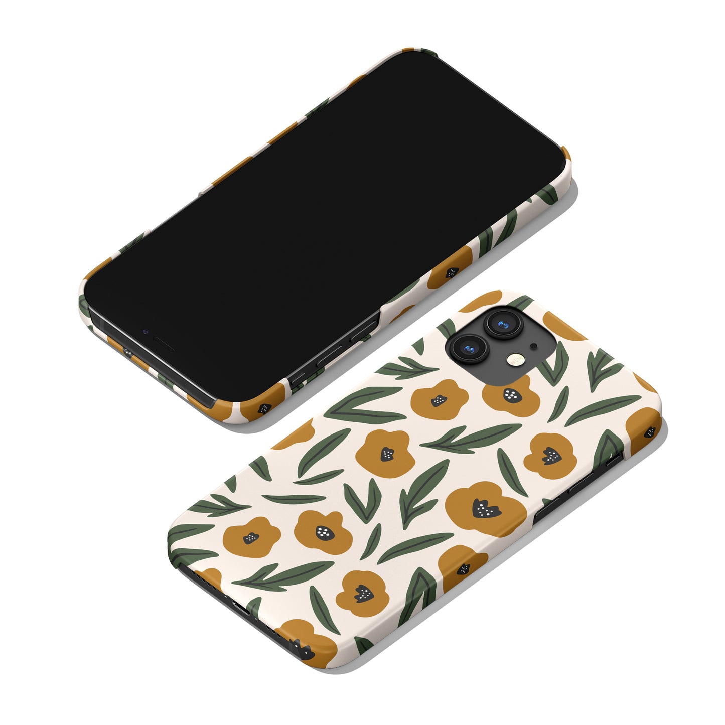 Retro Mustard Flowers iPhone Case - HypeSheriff