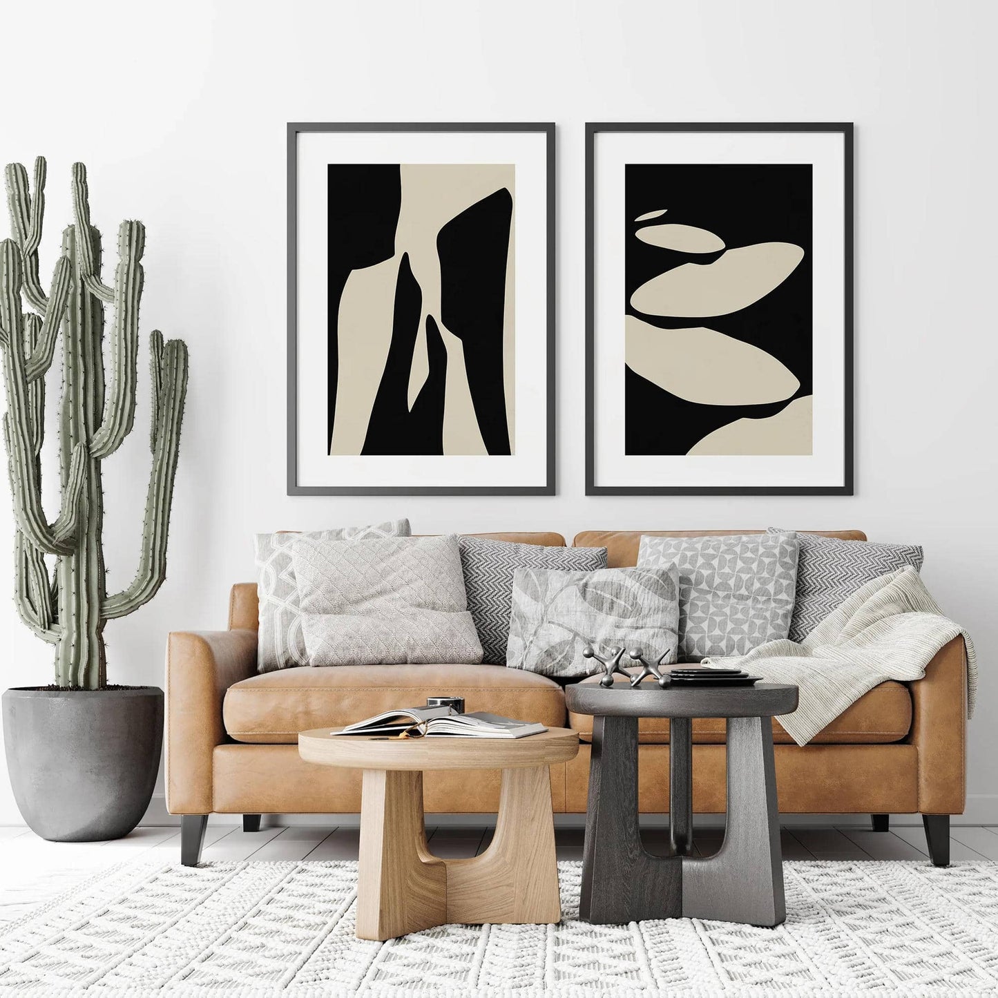 Set of 2 Modern Black&Beige Posters - HypeSheriff