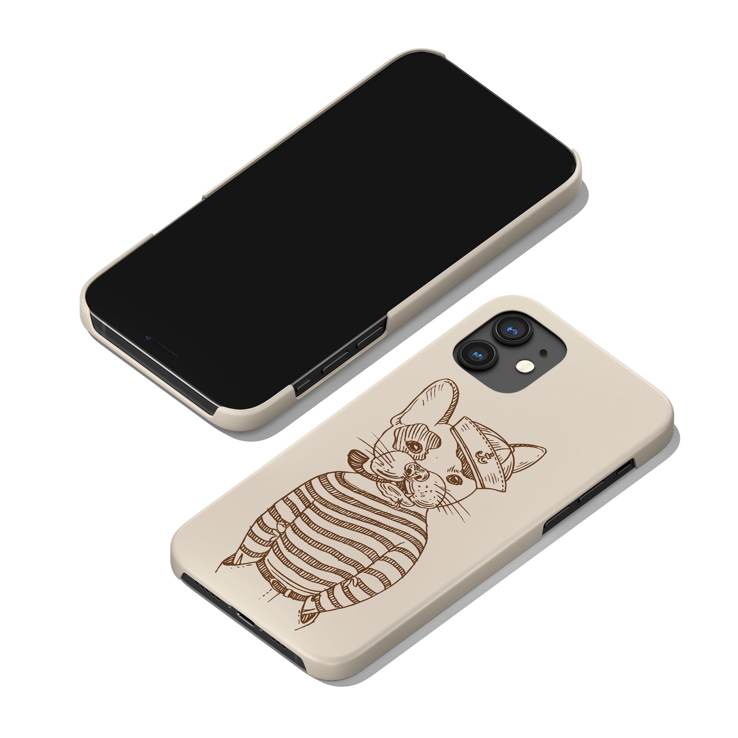 Beige Funny Pug Dog iPhone Case - HypeSheriff