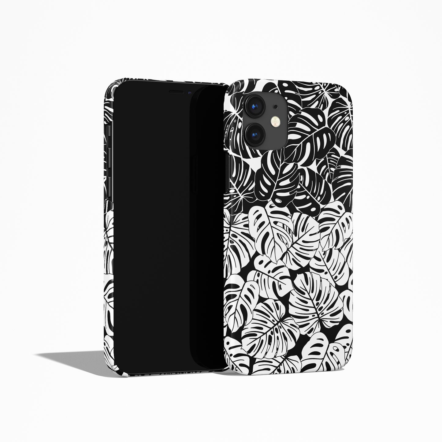 Black and White Monstera iPhone Case - HypeSheriff