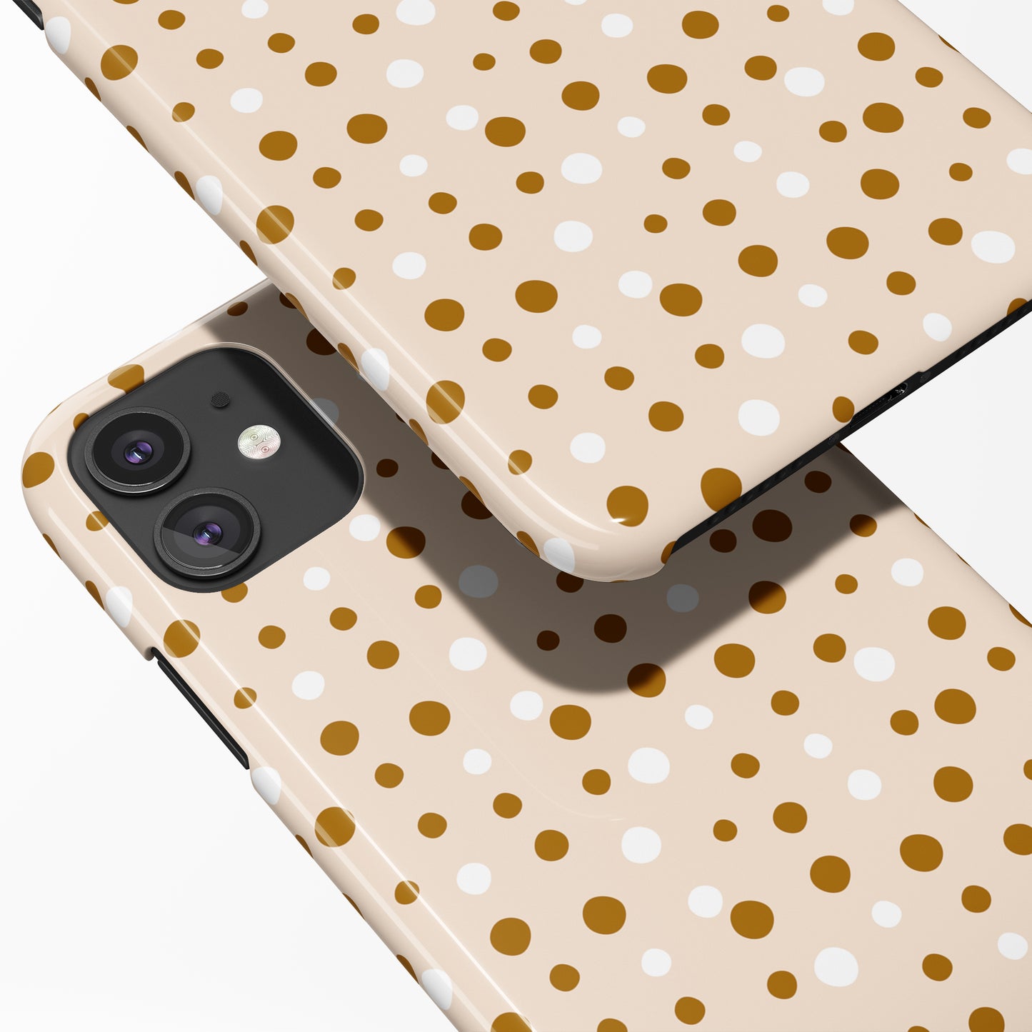 Beige Boho Dots iPhone Case - HypeSheriff