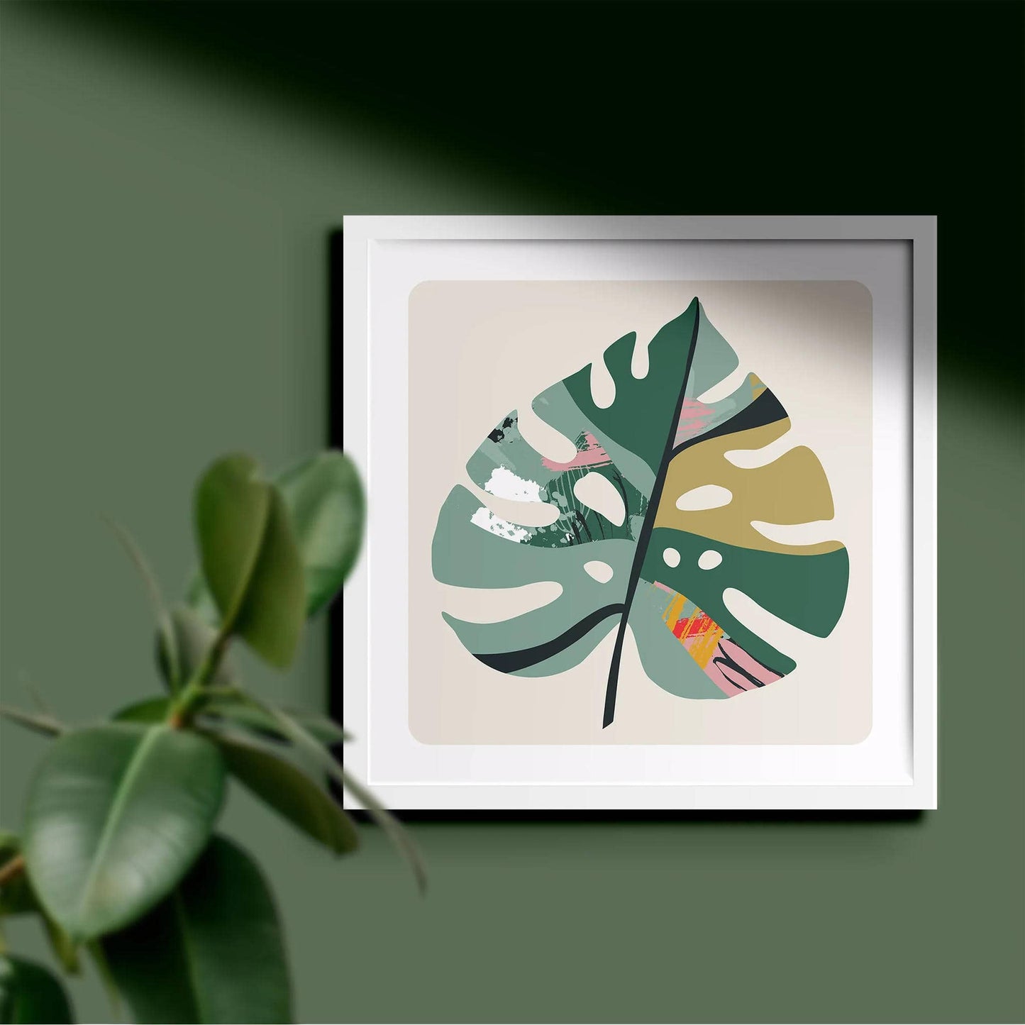 Colorful Monstera Leaf Print - HypeSheriff
