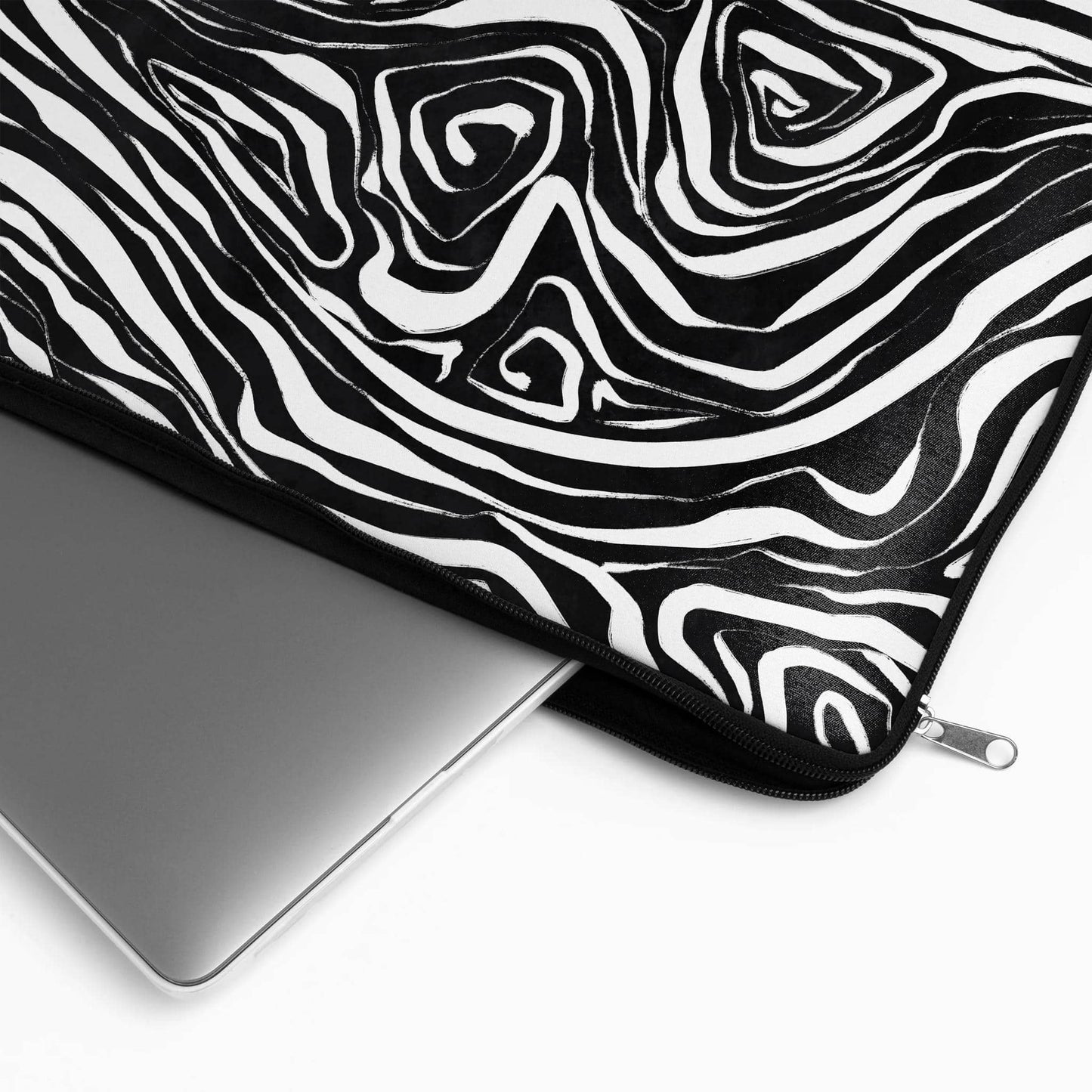 Black and White Swirl - Laptop Sleeve - HypeSheriff
