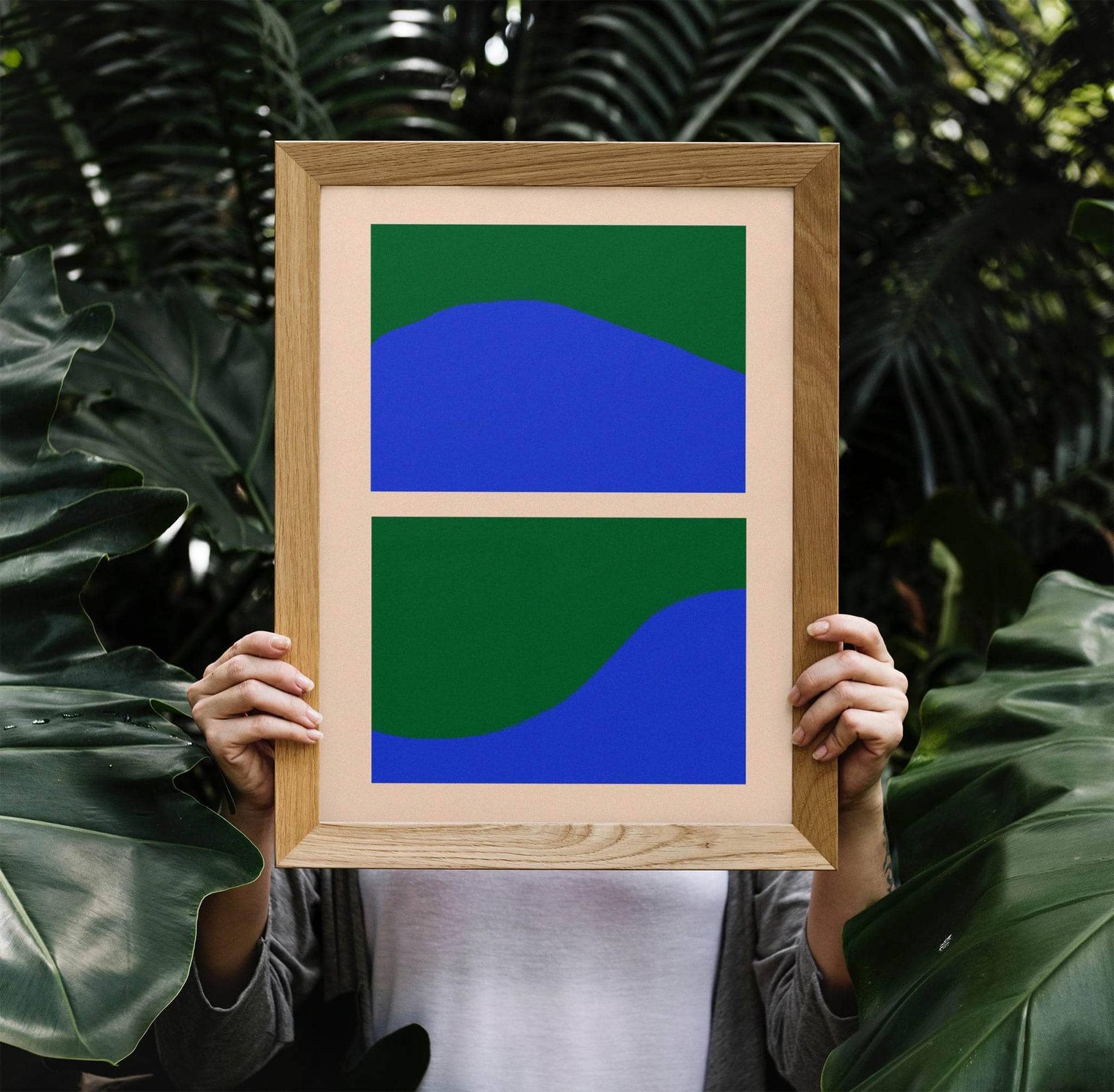 Blue&Green Pop Art Colorblocks Poster - HypeSheriff