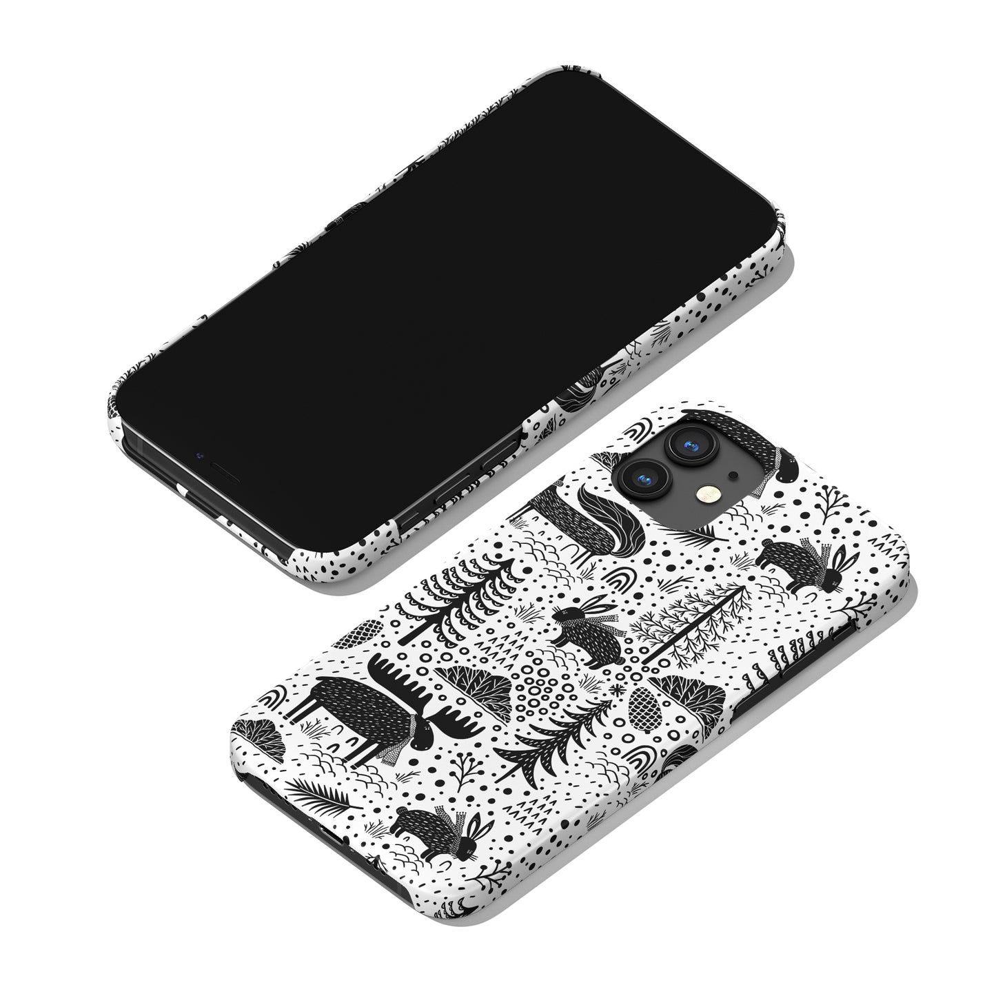 Winter Forest Black&White iPhone Case - HypeSheriff