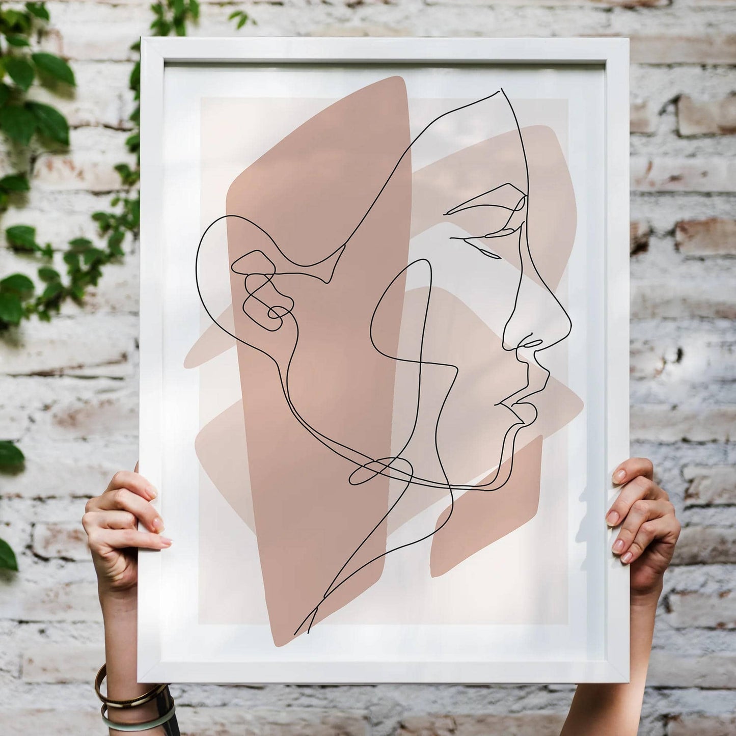 Beige Woman Face Poster - HypeSheriff