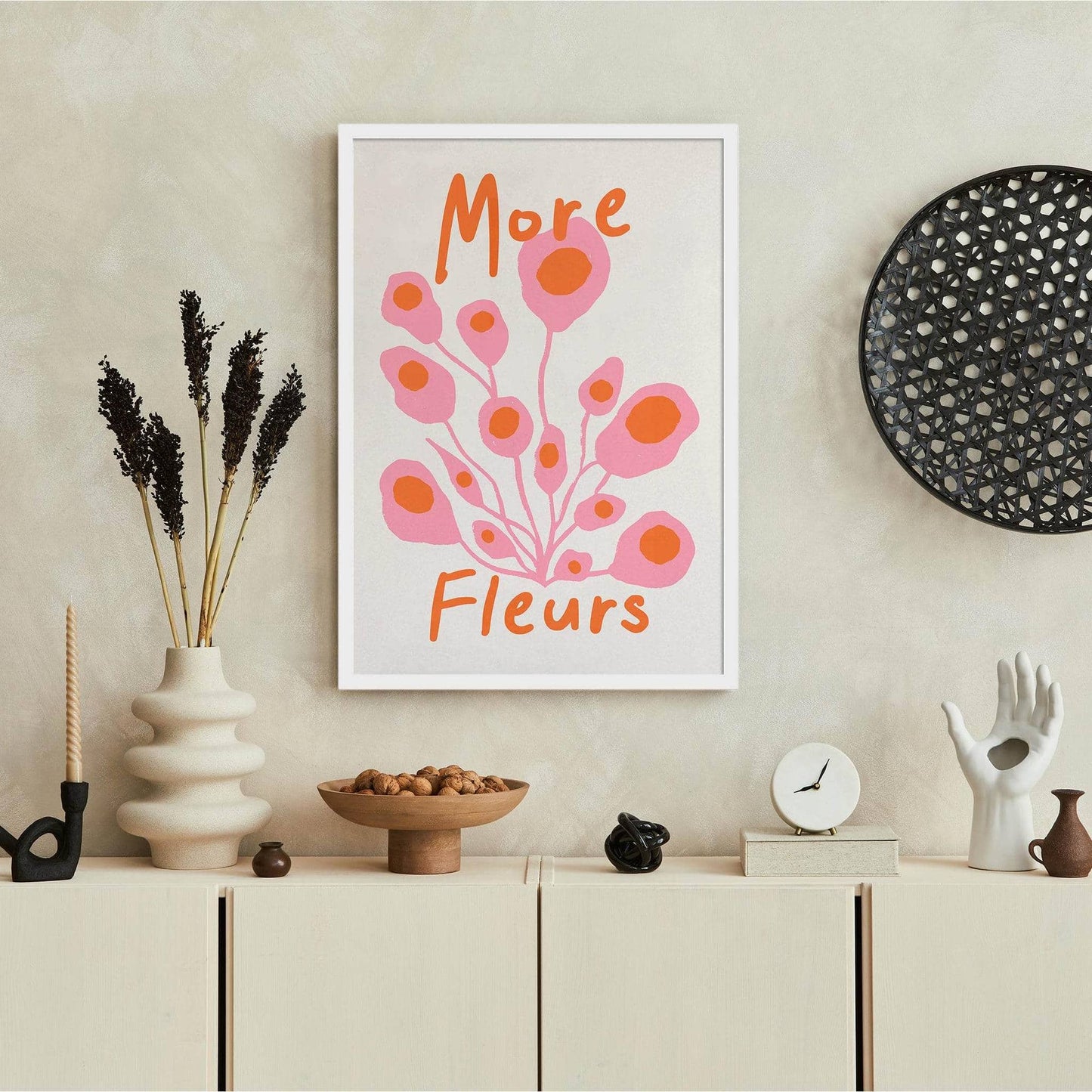 Pink More Fleurs Poster - HypeSheriff