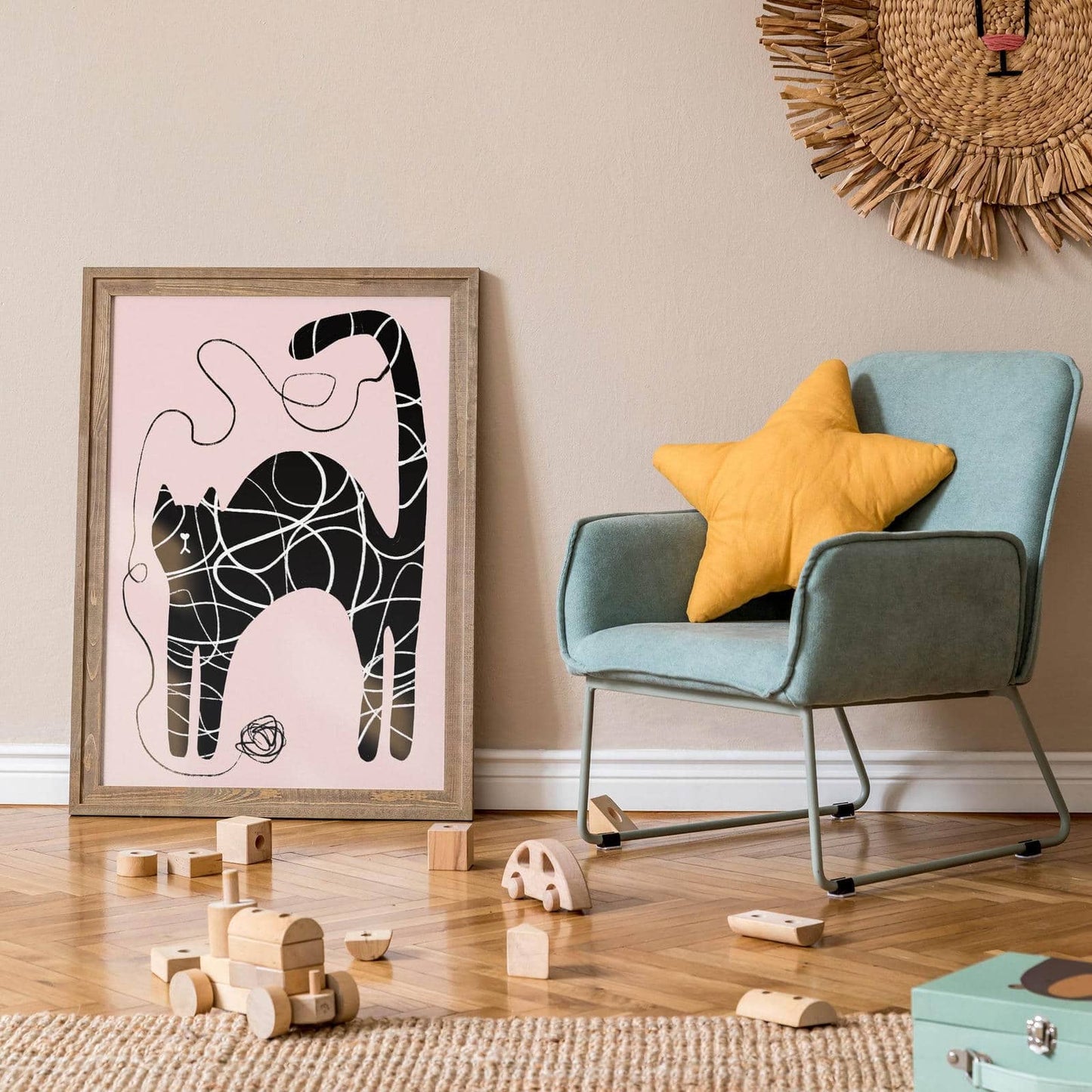 Wool Ball & Cat Poster - HypeSheriff