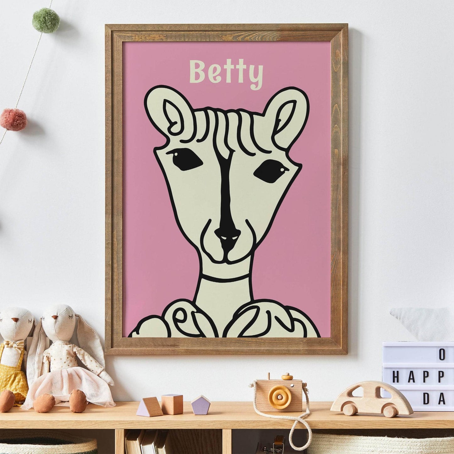 Cute Alpaca Betty Pink Poster - HypeSheriff