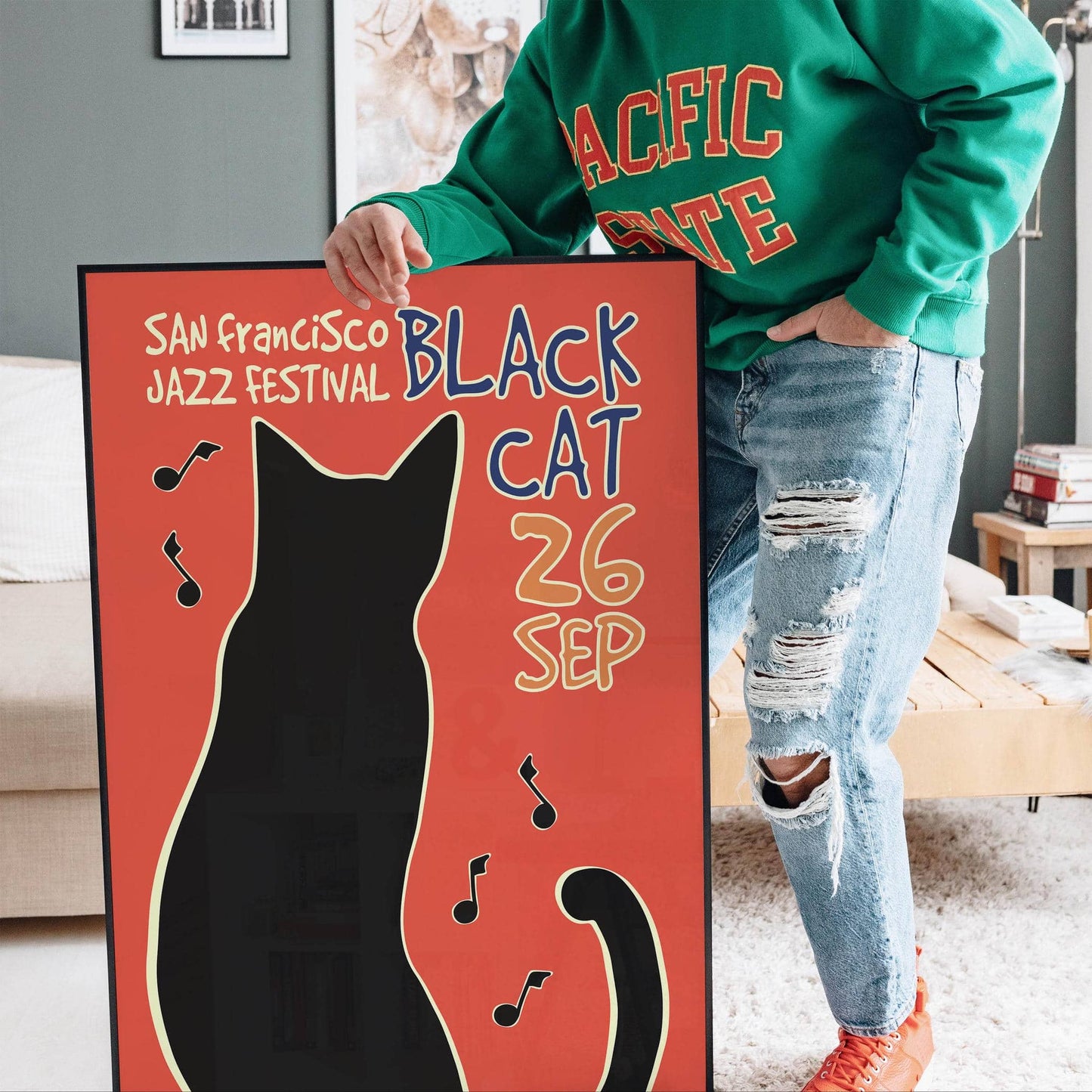 Black Cat San Francisco Poster - HypeSheriff