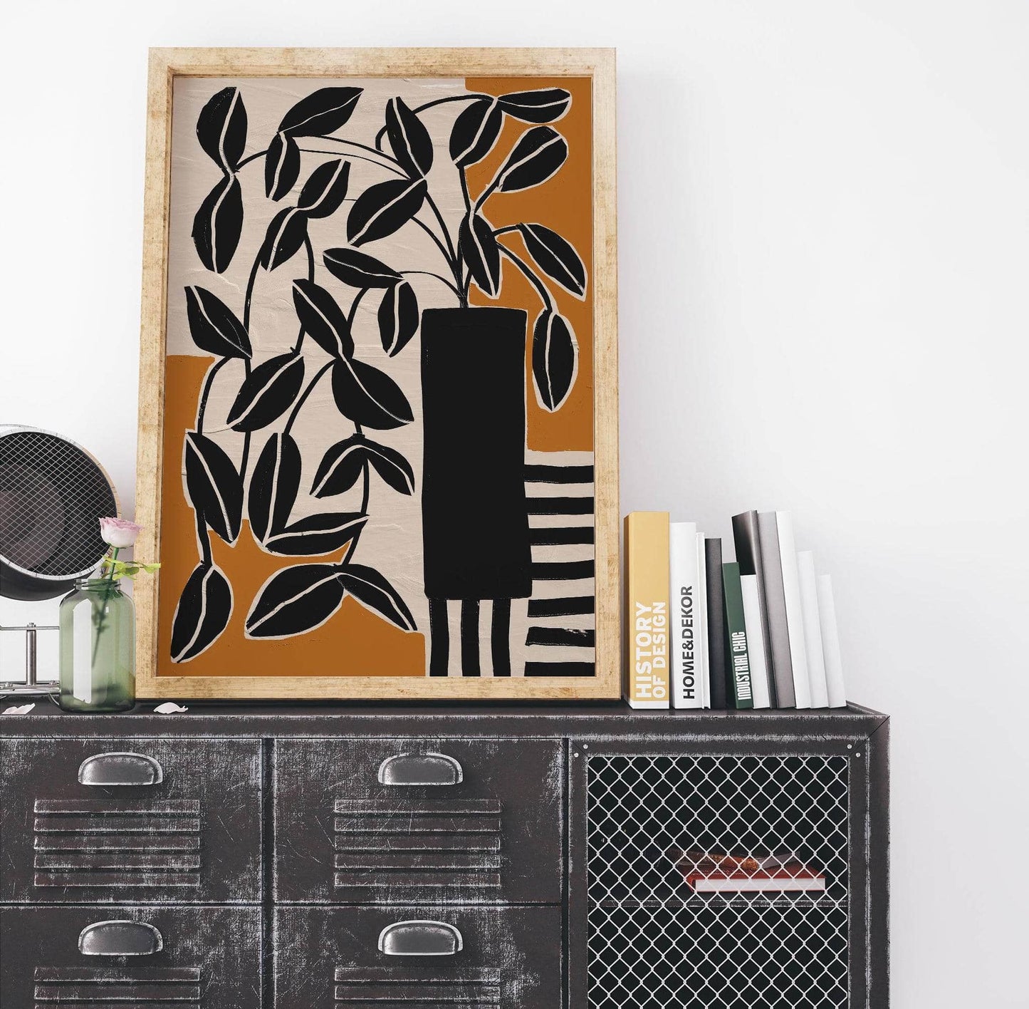 Danish Design Black Flower Art Poster - HypeSheriff