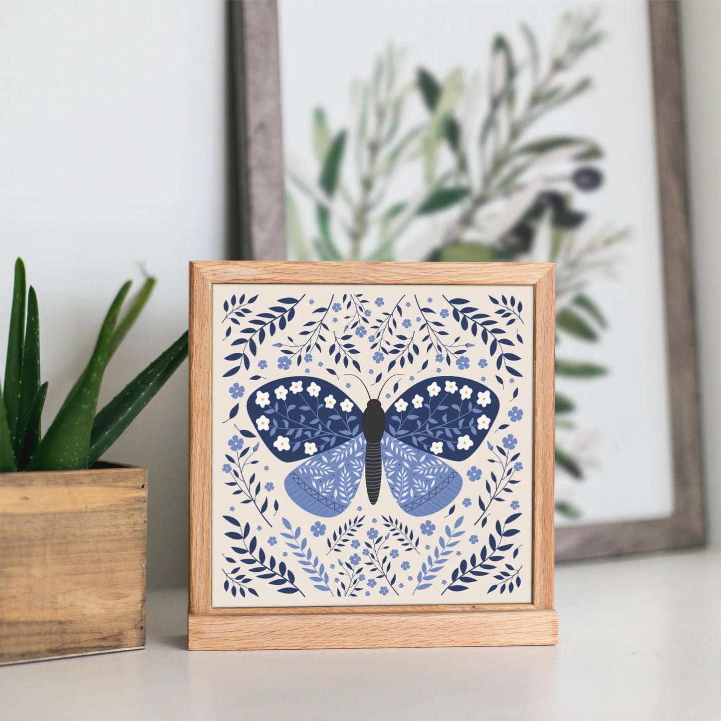 Blue Boho Butterfly Print - HypeSheriff