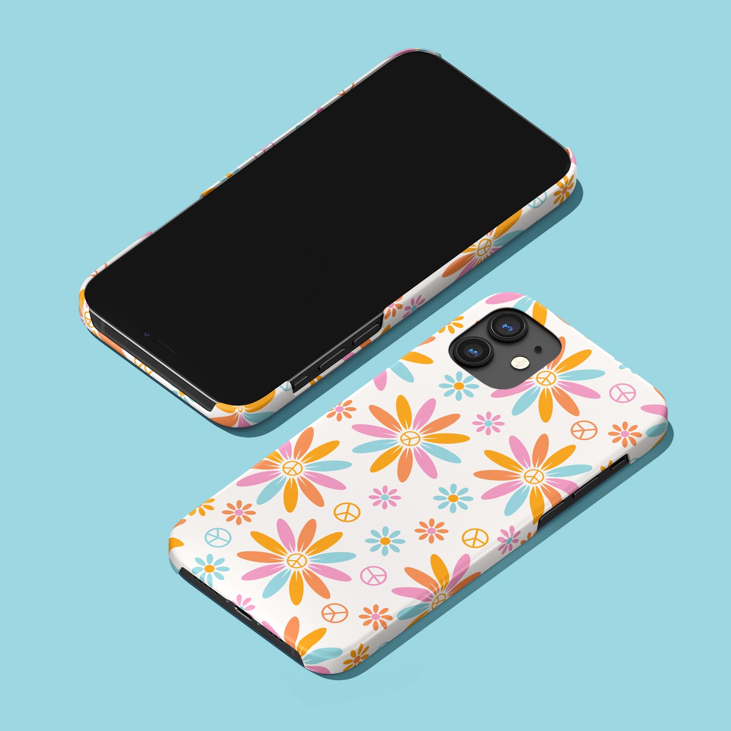 Peace Flowers 60s 70s iPhone Case - HypeSheriff