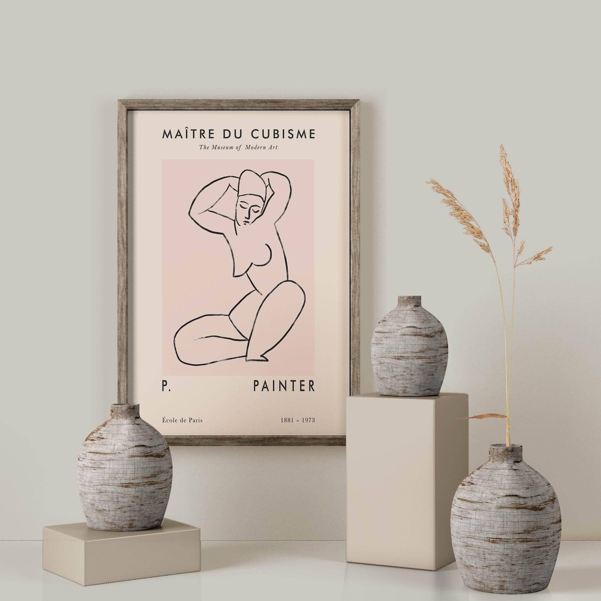 Line Art Cubism Poster - HypeSheriff