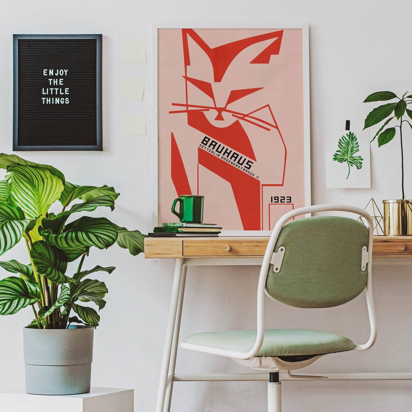 Red Cat Bauhaus Poster - HypeSheriff