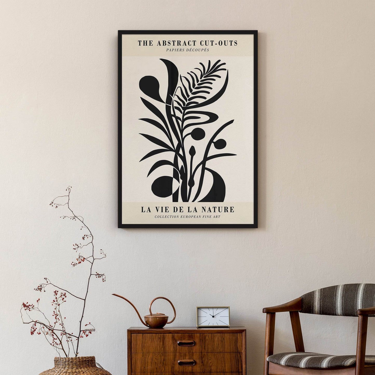 Black Abstract Floral Poster - HypeSheriff