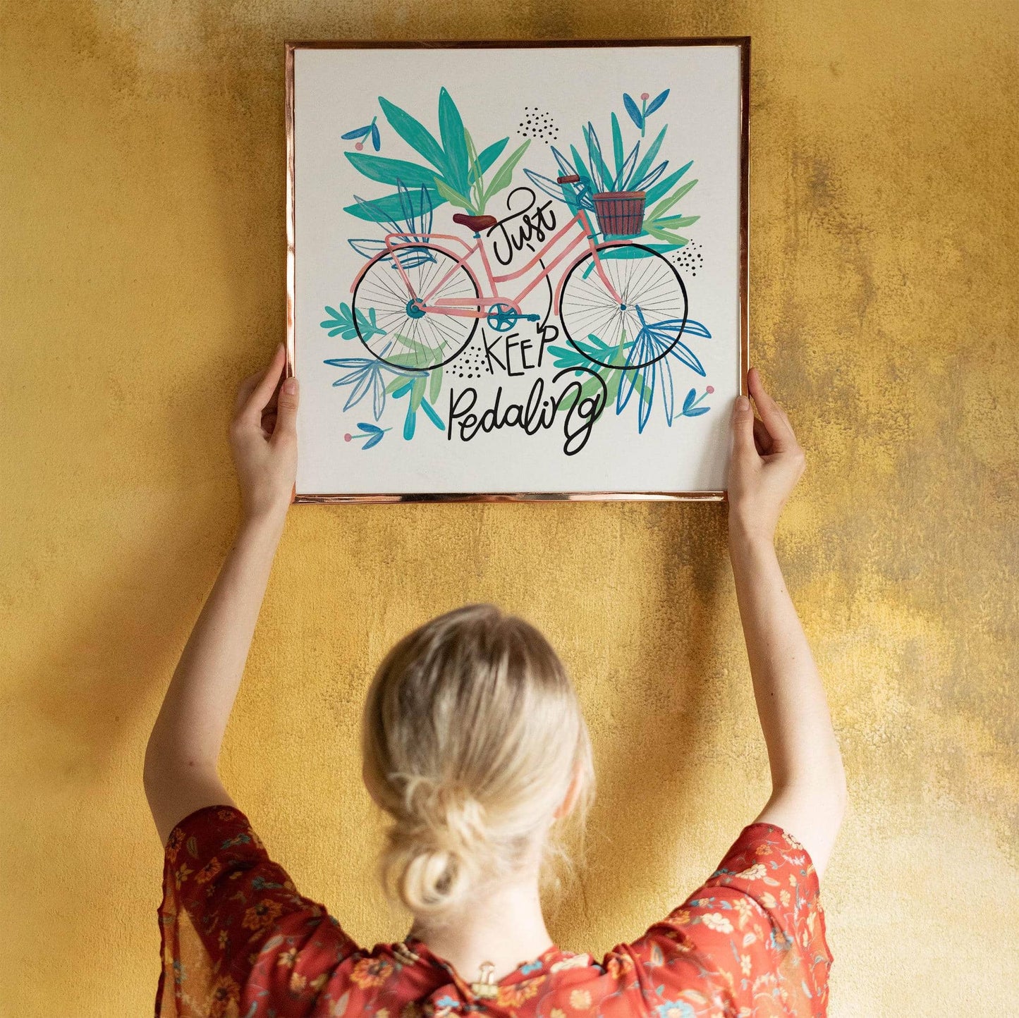 Keep Pedalling Square Print - HypeSheriff