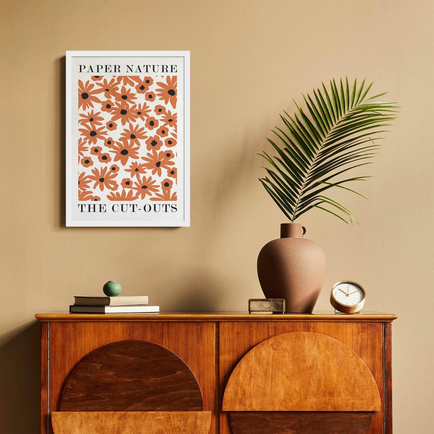 Orange Flowers Retro Art Print - HypeSheriff