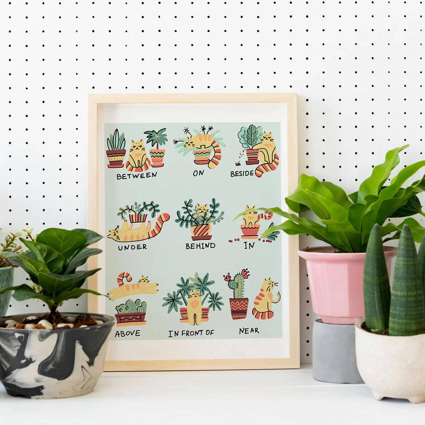 Cats & Plants Funny Wall Art Poster - HypeSheriff