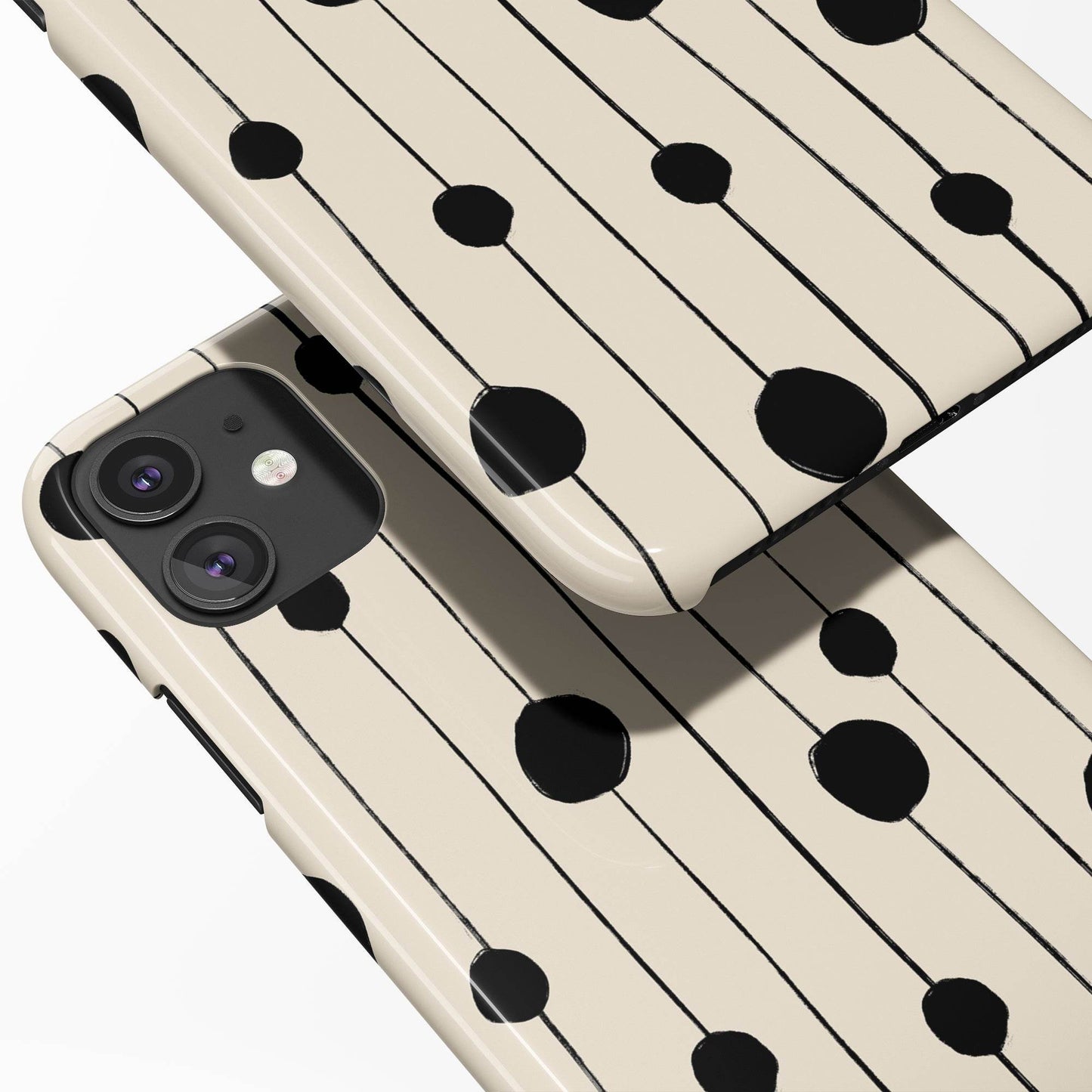 Black Dots Painting iPhone Case - HypeSheriff