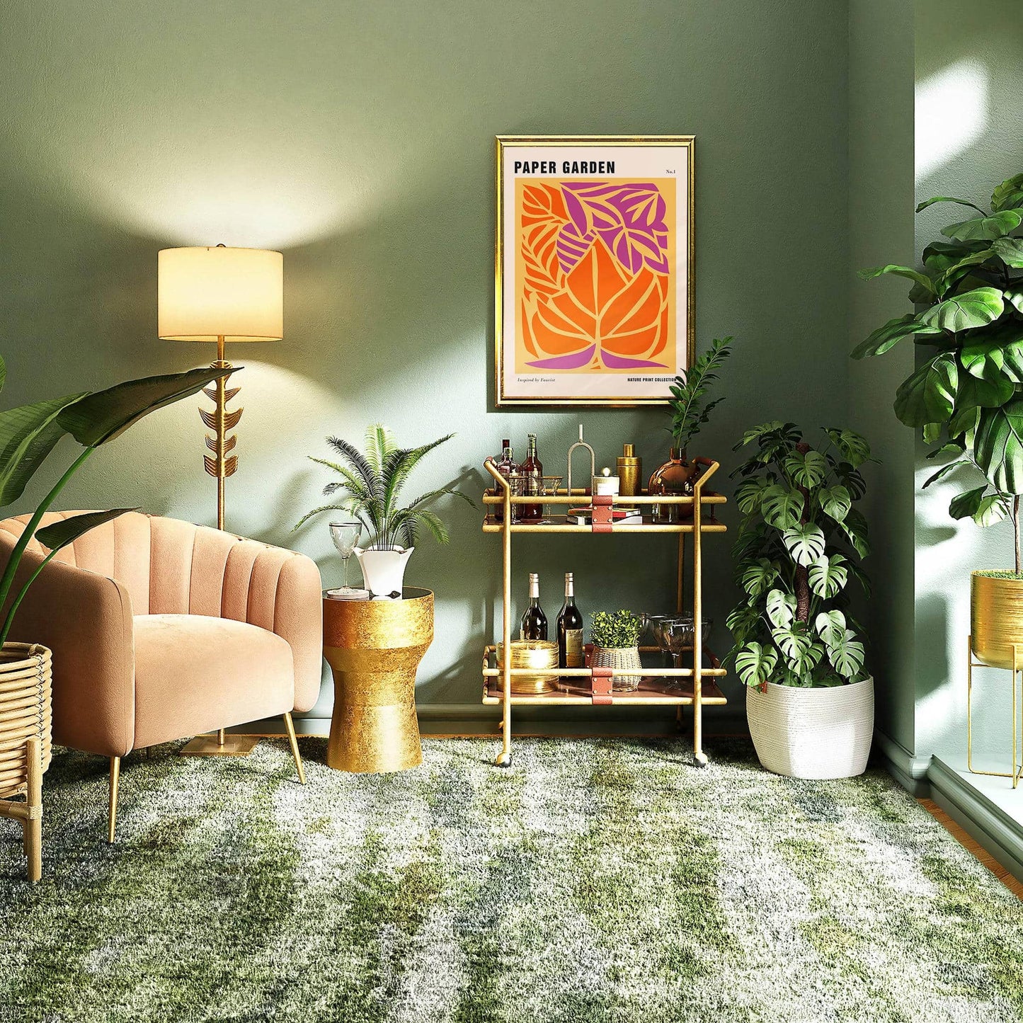 Tropical Paper Garden Art Print - HypeSheriff