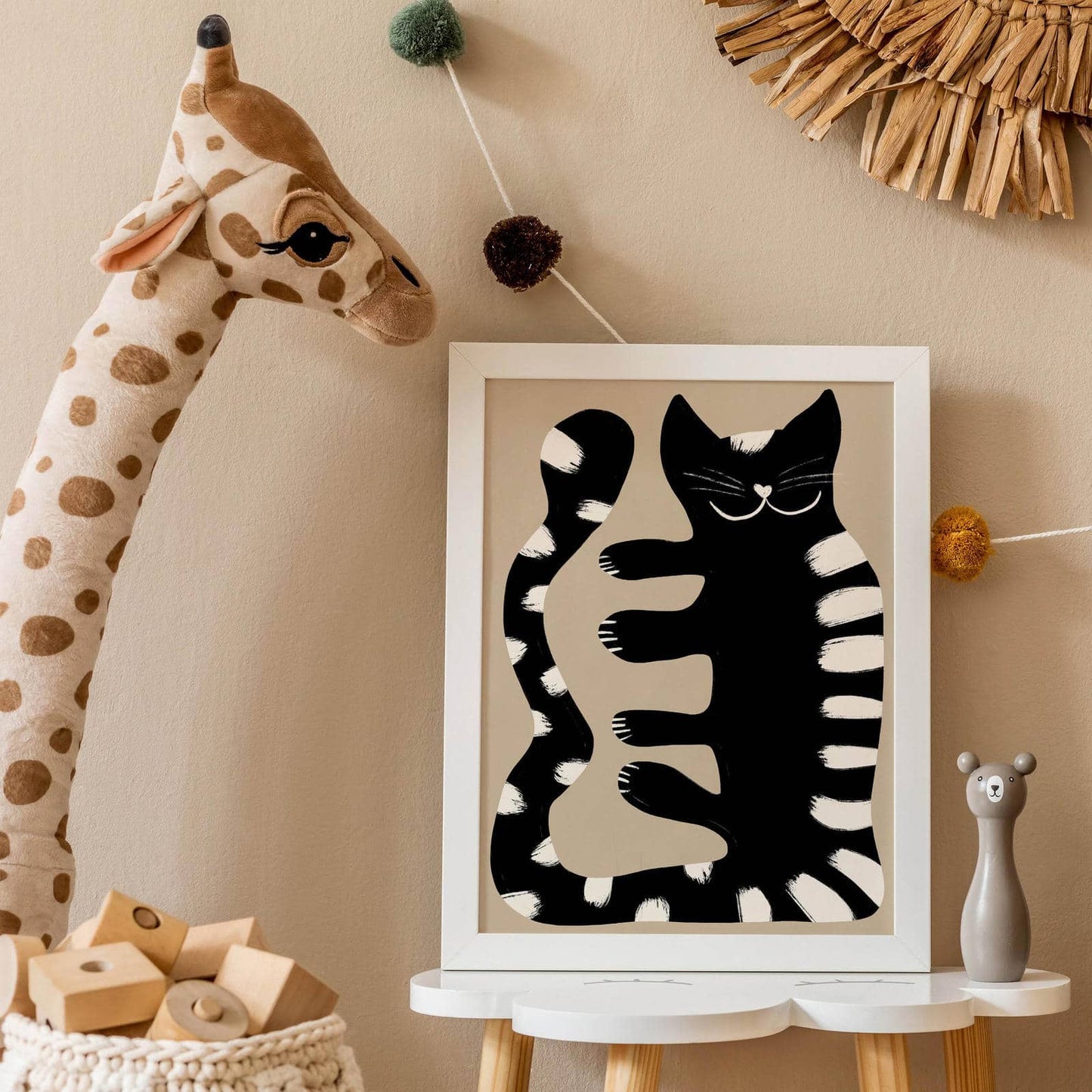 Black Big Cat Print - HypeSheriff