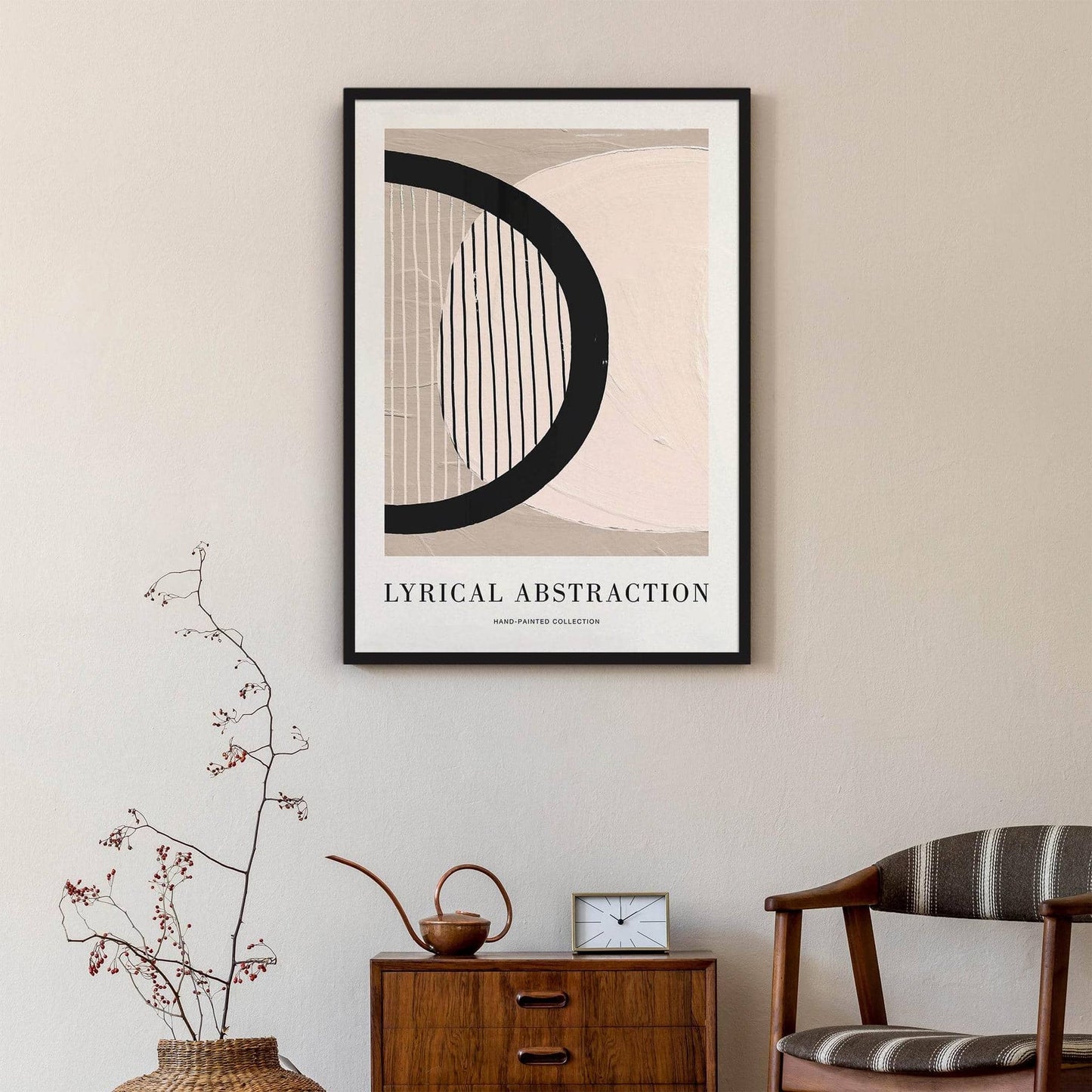 Lyrical Abstraction Beige Black Poster - HypeSheriff