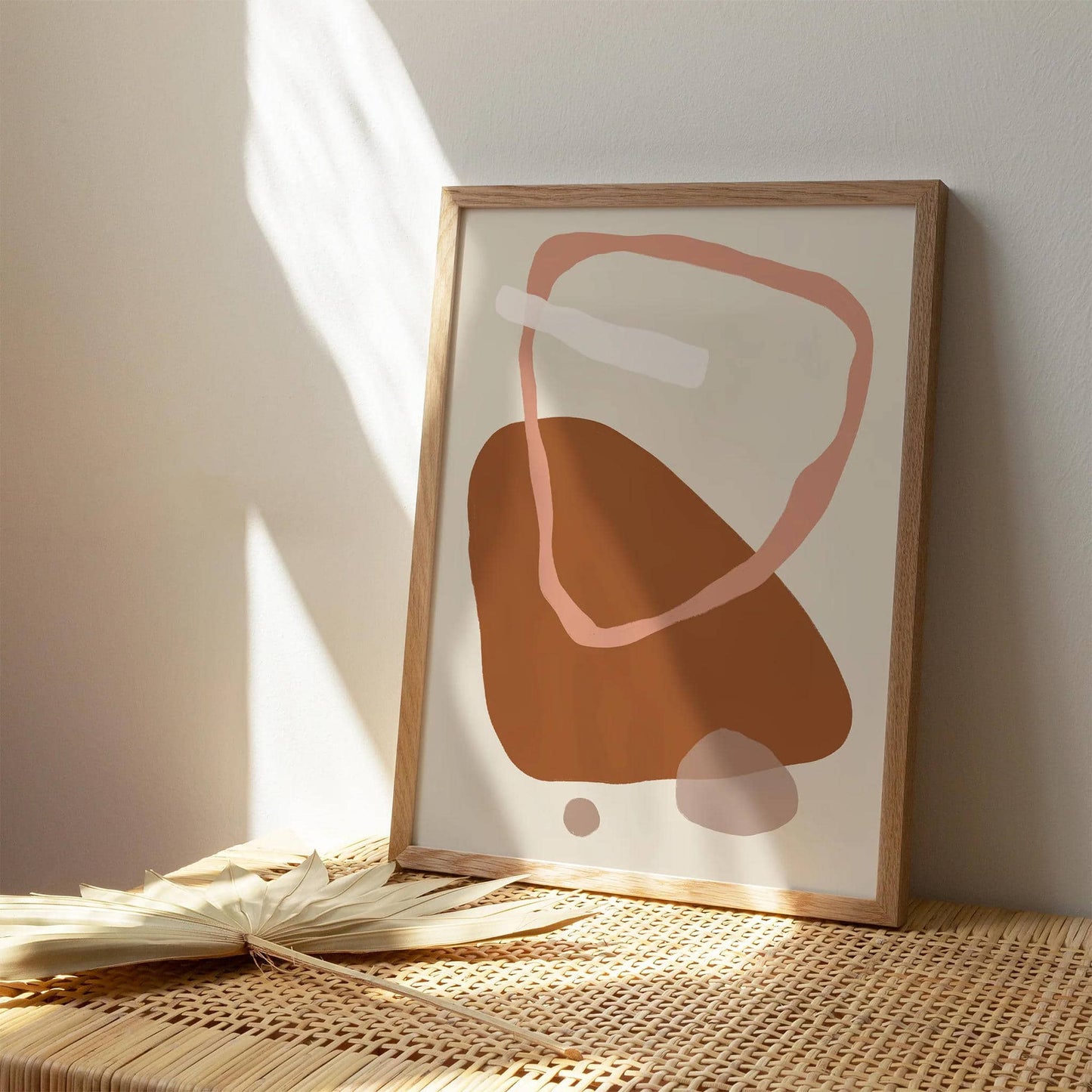 Beige Modern Shapes Art Print - HypeSheriff