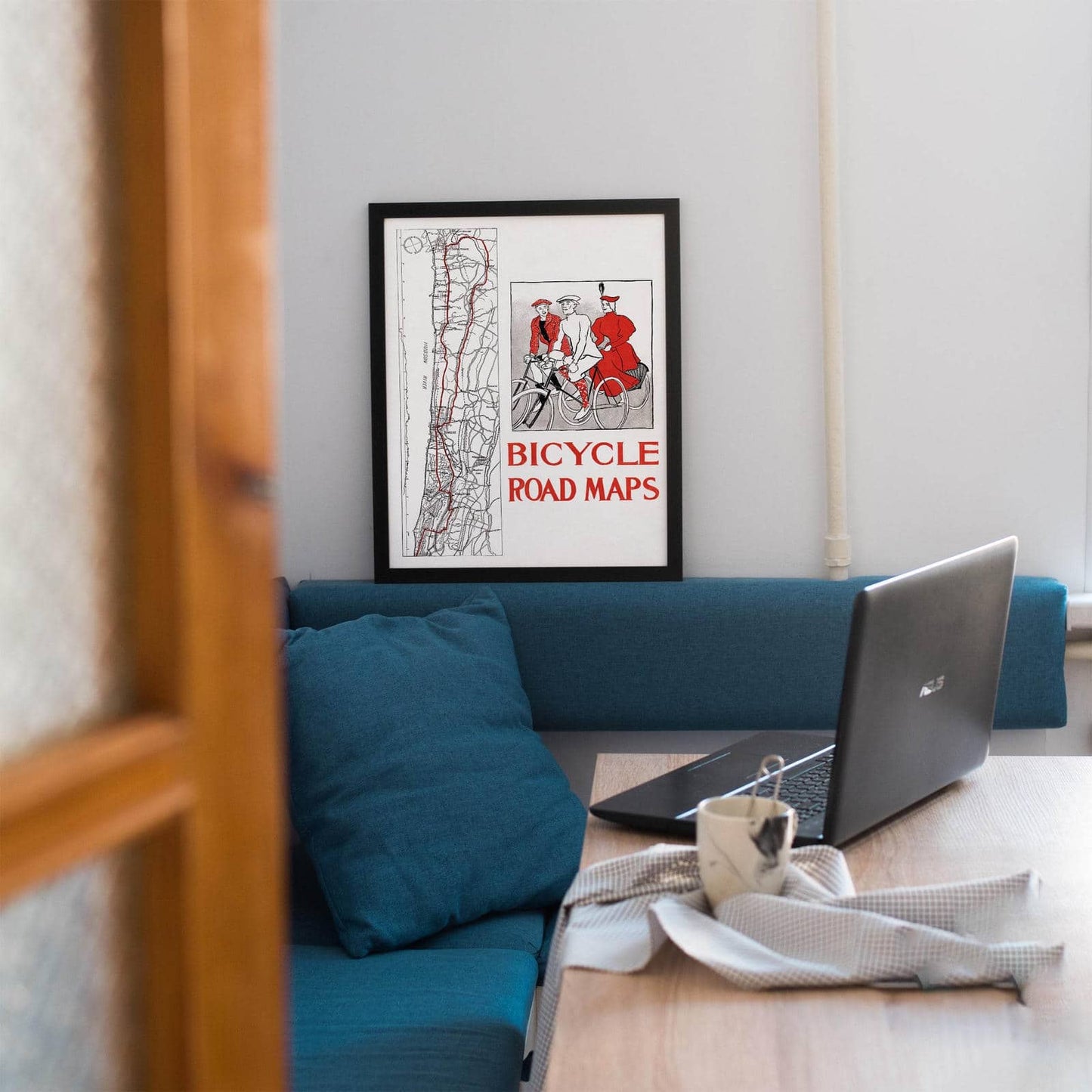 Bicycle Road Maps Vintage Poster - HypeSheriff