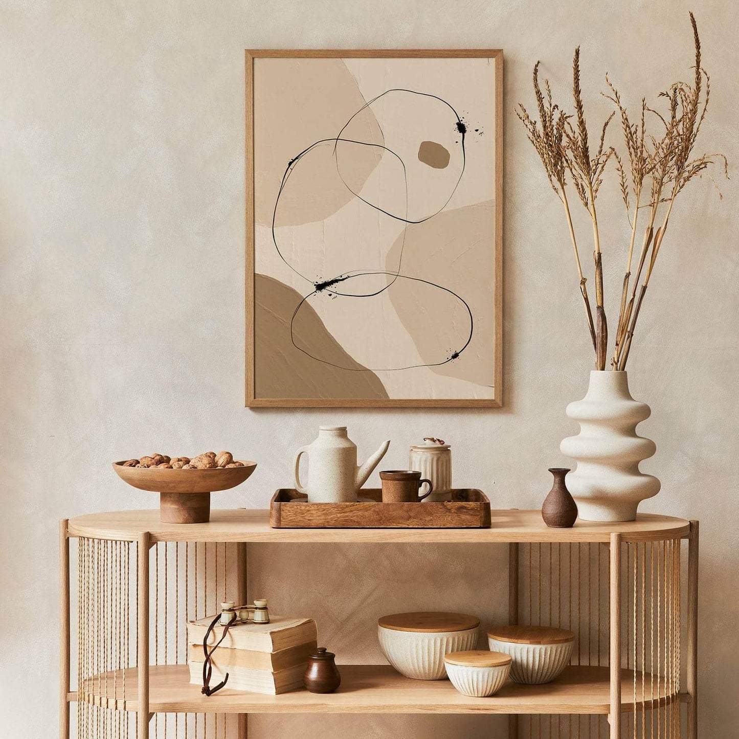 Modern Rustic Beige Abstract Poster - HypeSheriff