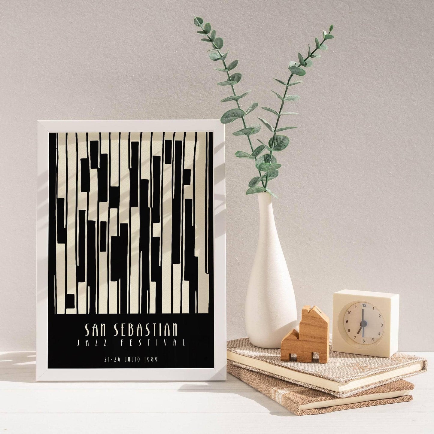 San Sebastian Jazz Festival Retro Poster - 24x36 - White Frame - HypeSheriff