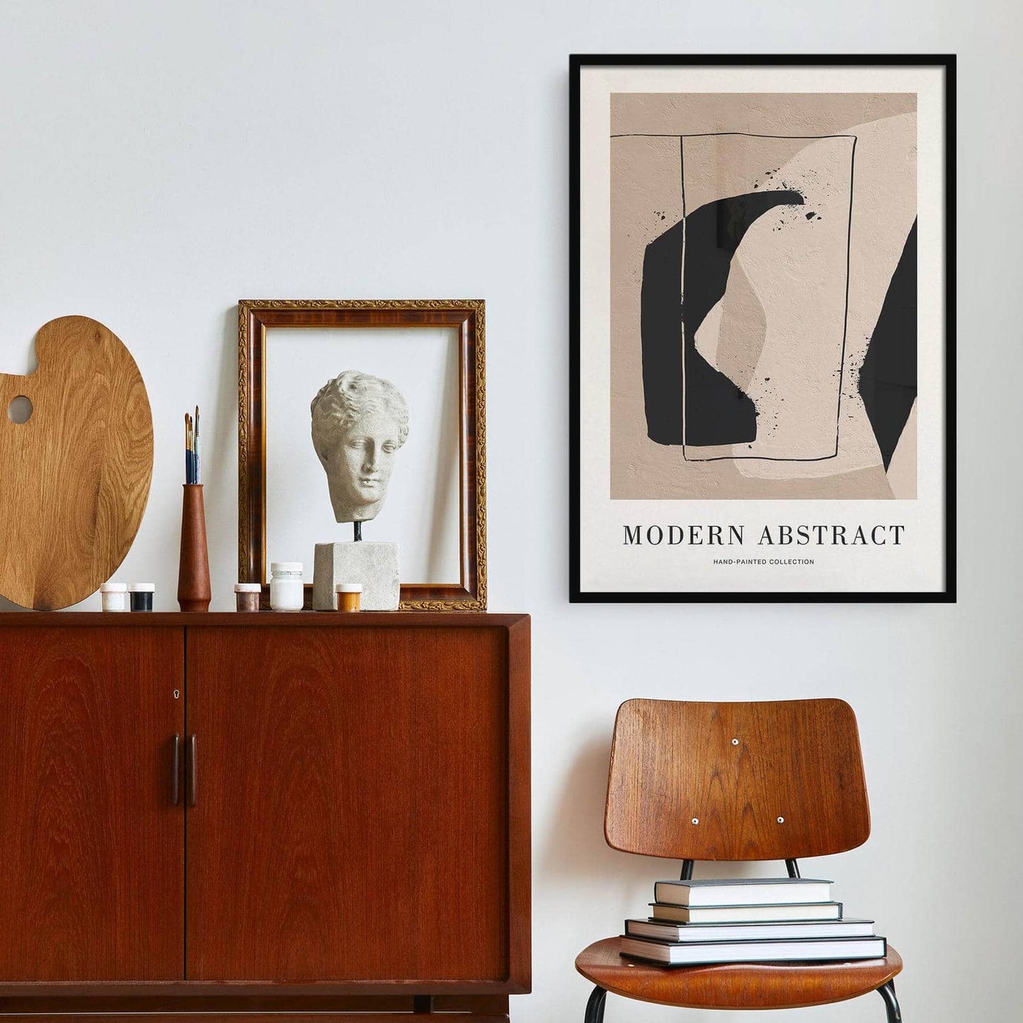 Beige and Black Modern Abstract Poster - HypeSheriff