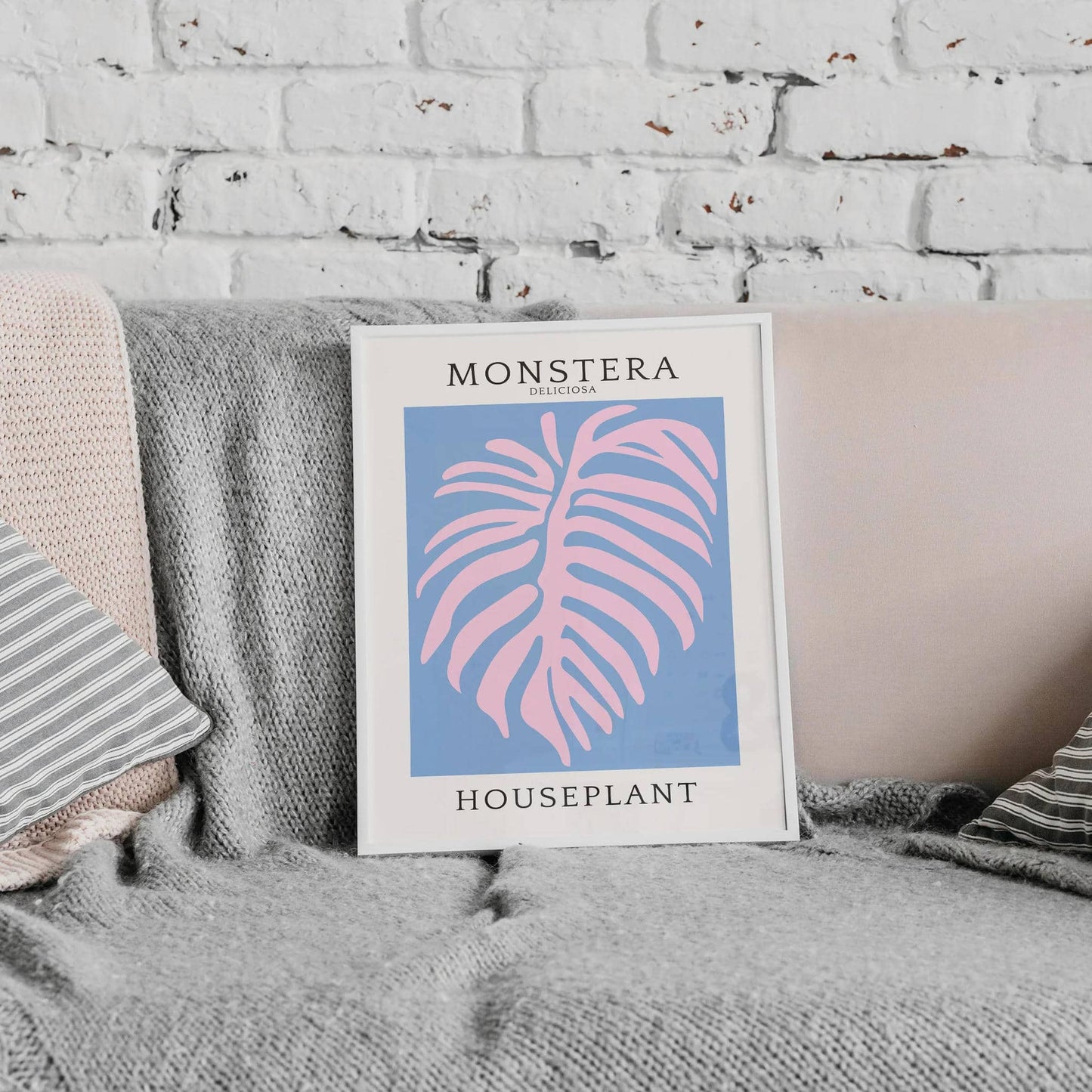 Pink Monstera Leaf Art Print - HypeSheriff