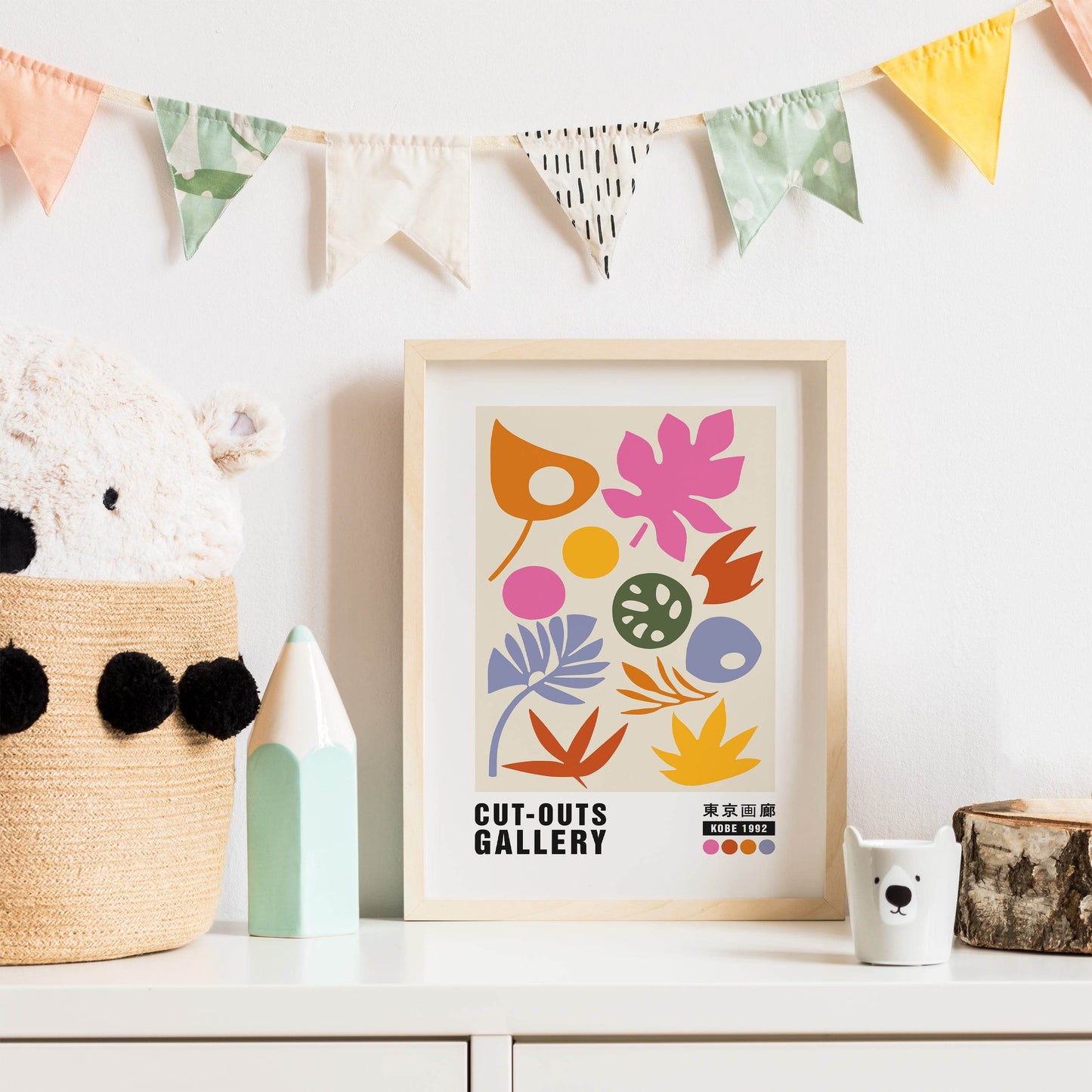 Colorful Retro Cut Outs Print - HypeSheriff