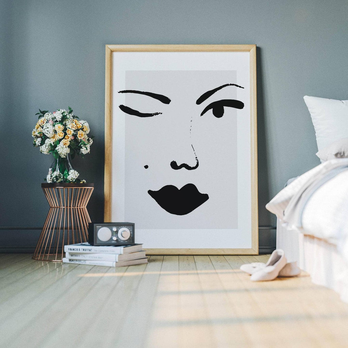 Black Ink Woman Cute Face Poster - HypeSheriff