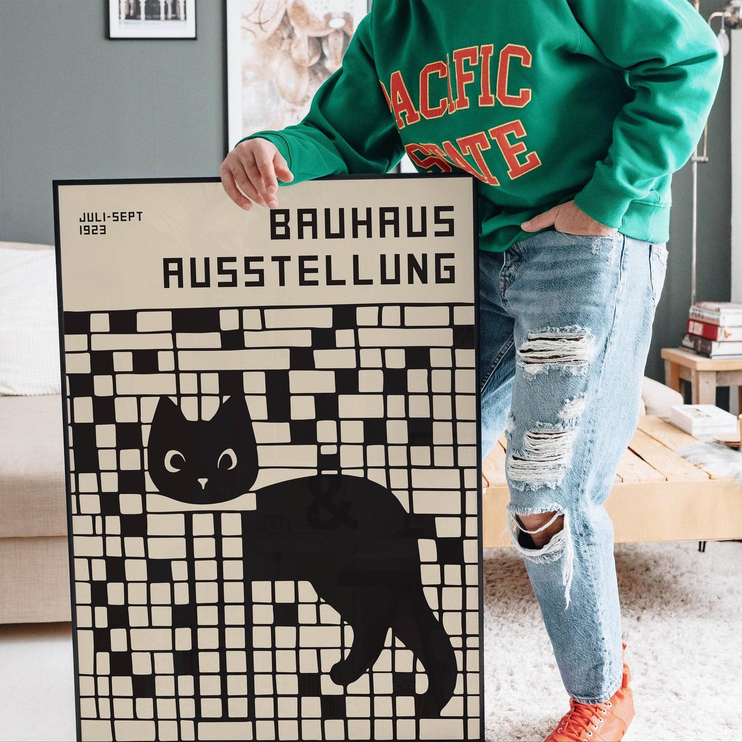 Retro Cat Bauhaus Ausstellung Poster - HypeSheriff