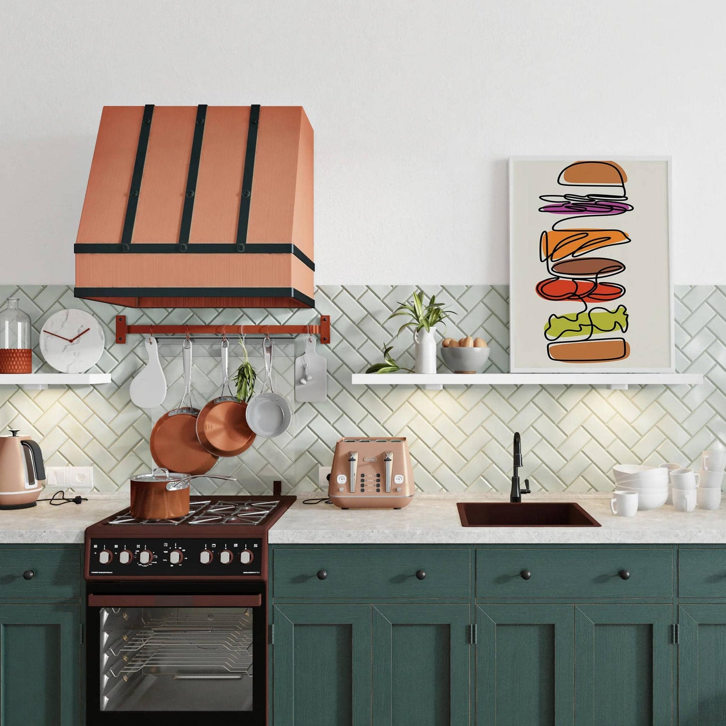 Kitchen Line Art Poster - HypeSheriff