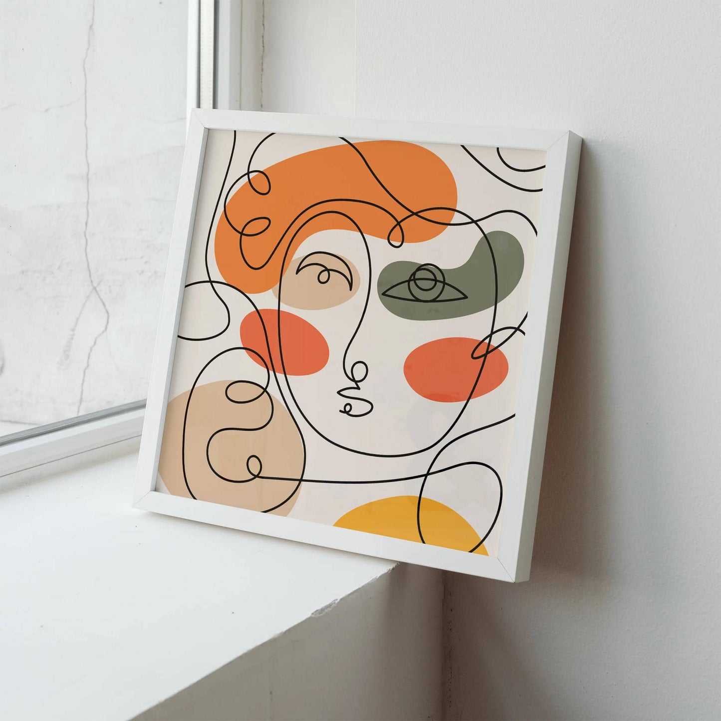 Picasso Woman Face Line Art Print - HypeSheriff