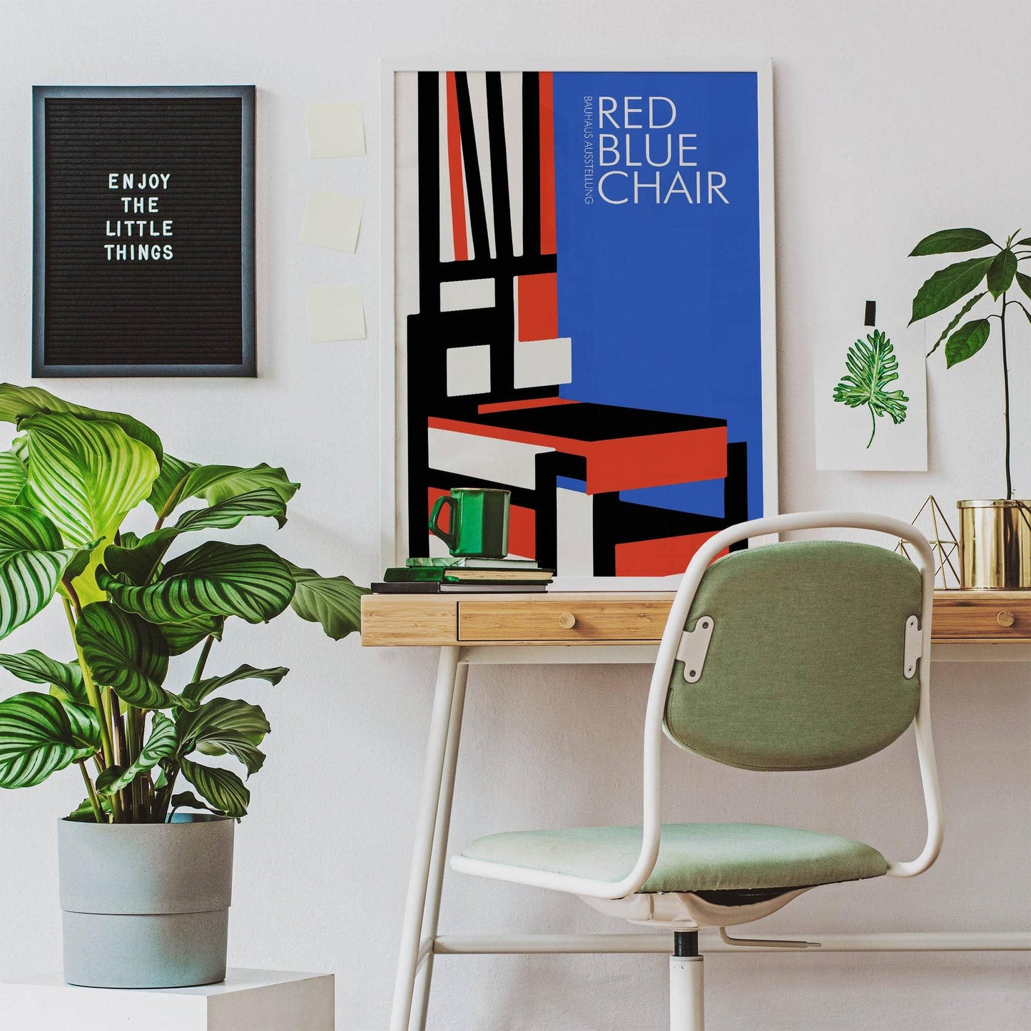 Red Blue Chair Rietveld Bauhaus Poster - HypeSheriff