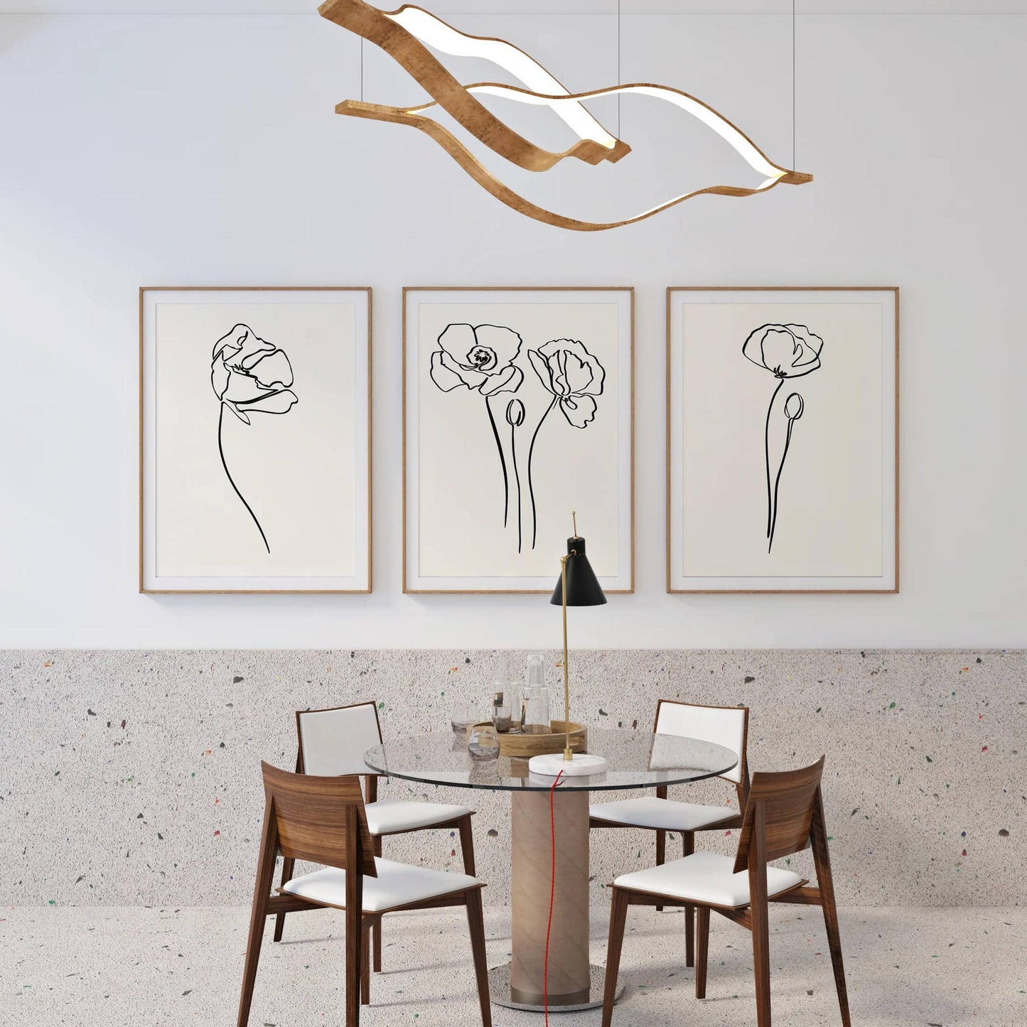 Set of 3 Minimalist Floral Prints - HypeSheriff