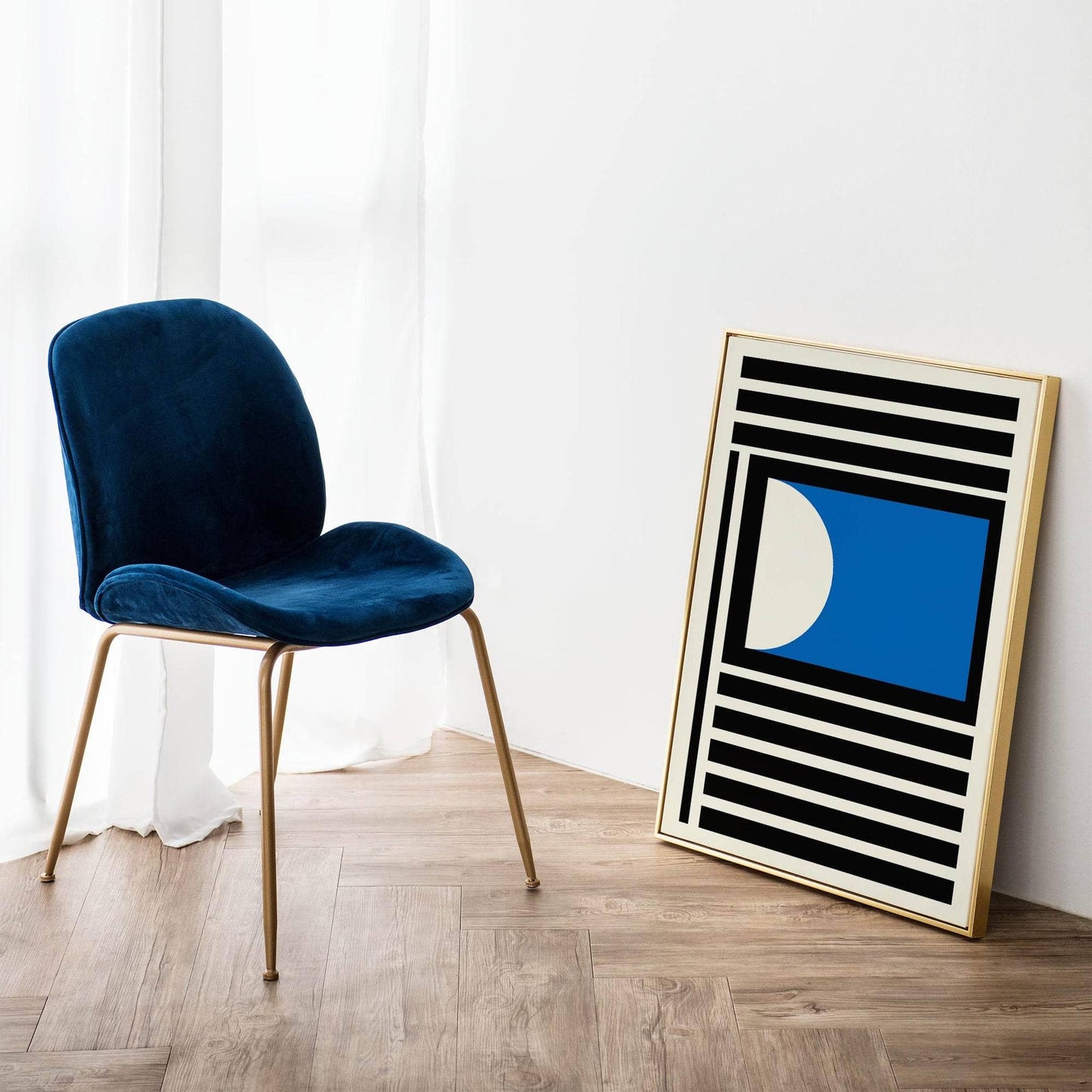 Minimalist Blue Bauhaus Poster - HypeSheriff