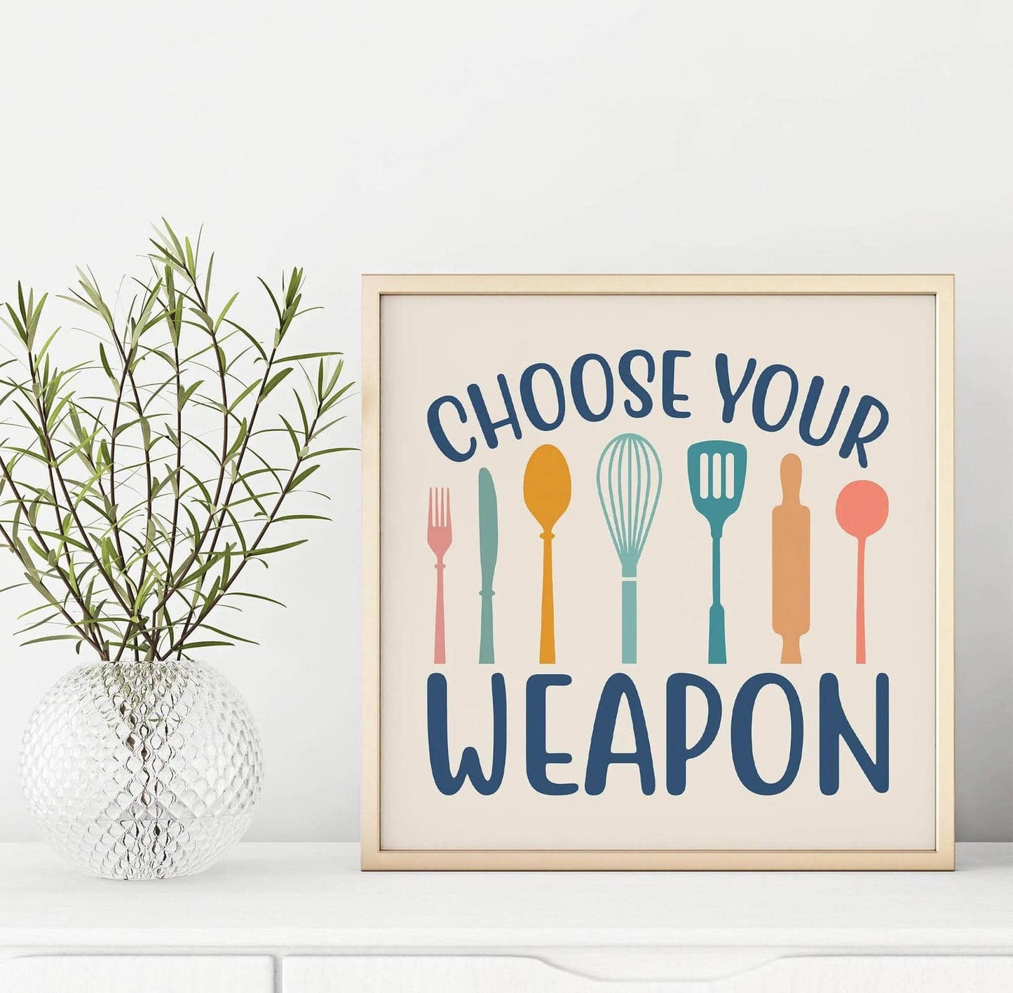Choose Your Weapon Kitchen Square Print - HypeSheriff