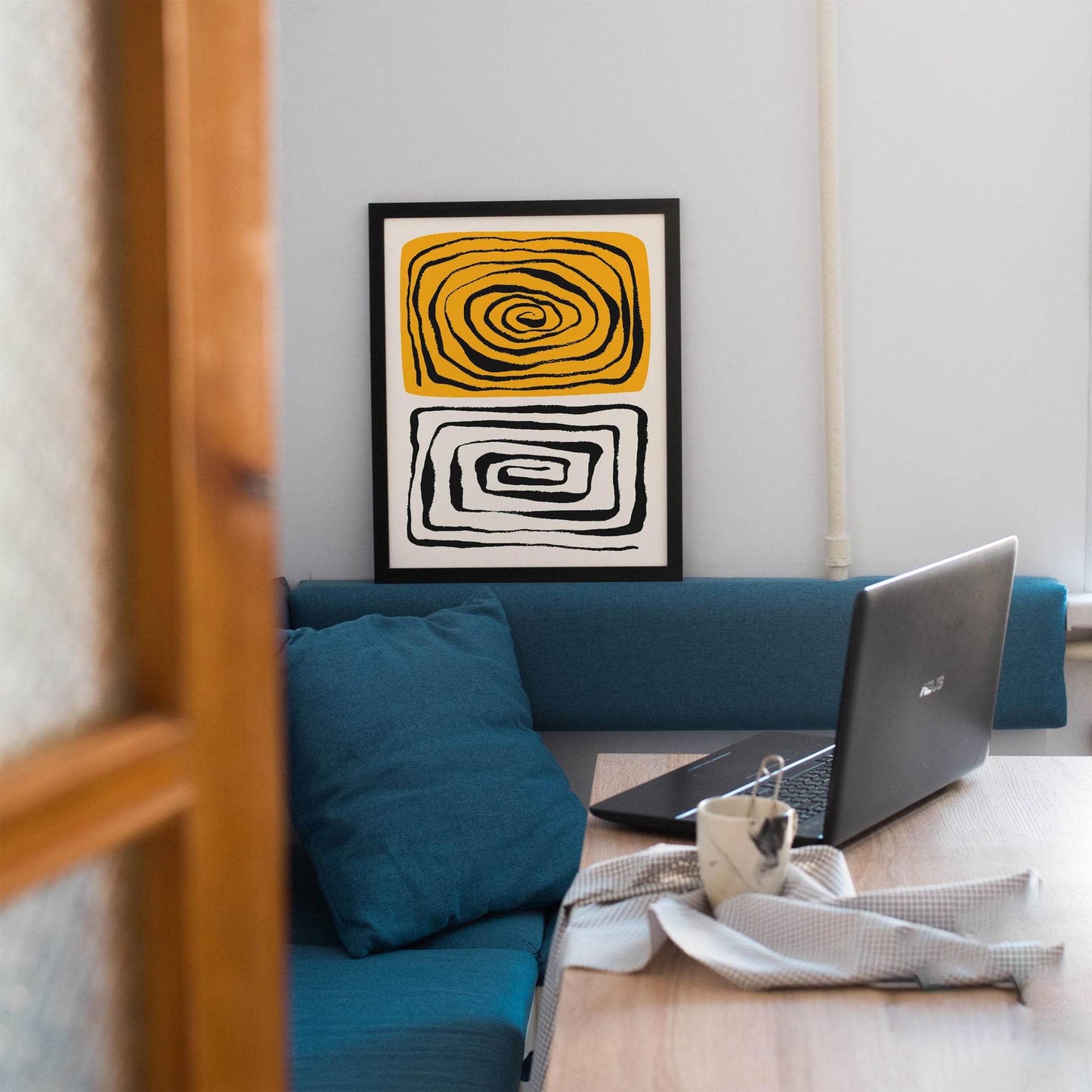 Black and Yellow Abstract Painting Poster - HypeSheriff