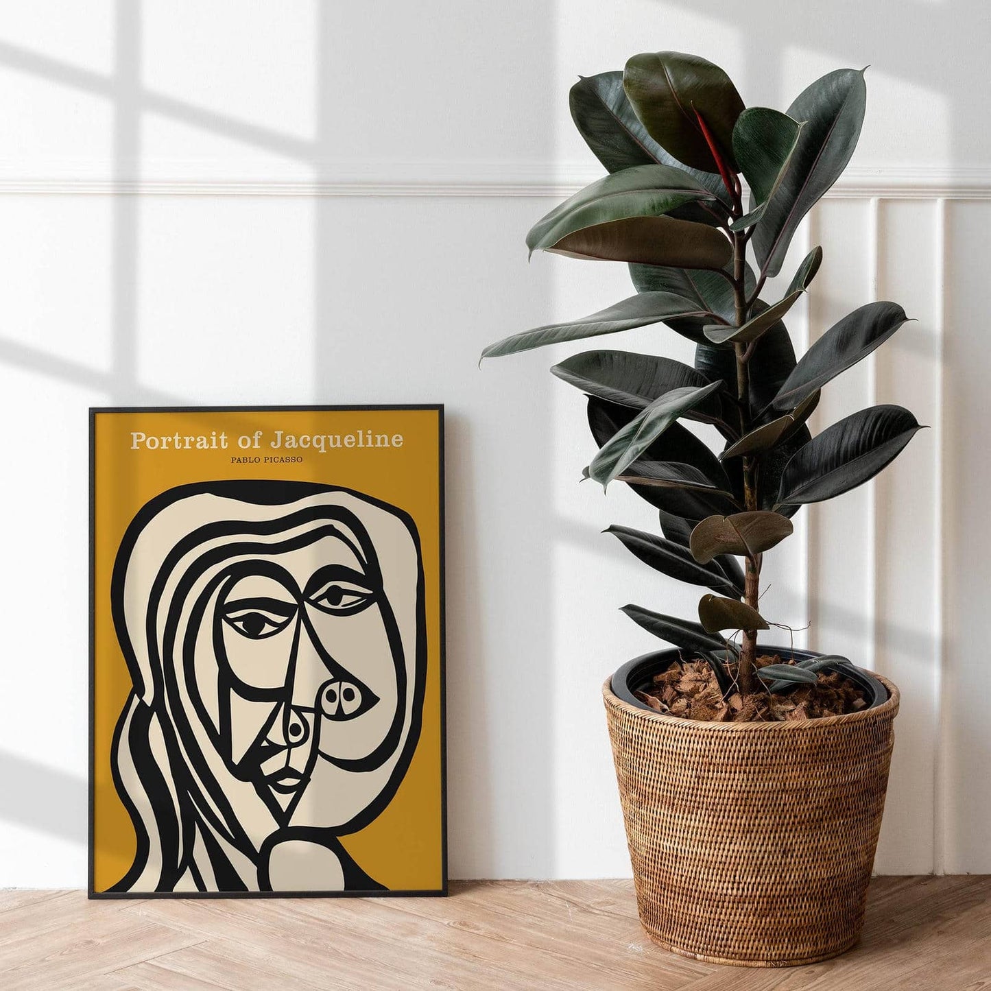 Mustard Portrait of Jacqueline Picasso Poster - HypeSheriff