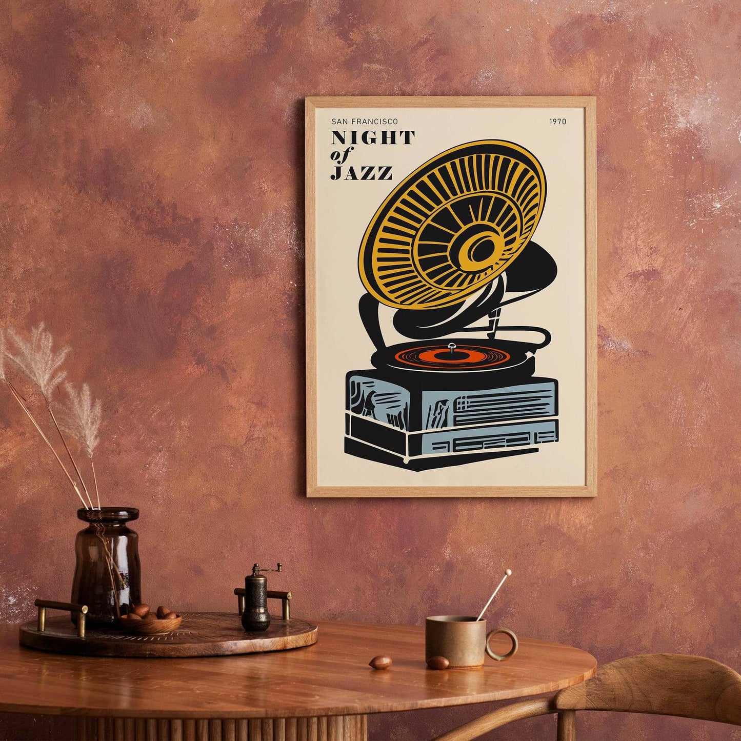 San Francisco Night of Jazz Poster - 24x36 - White Frame - HypeSheriff